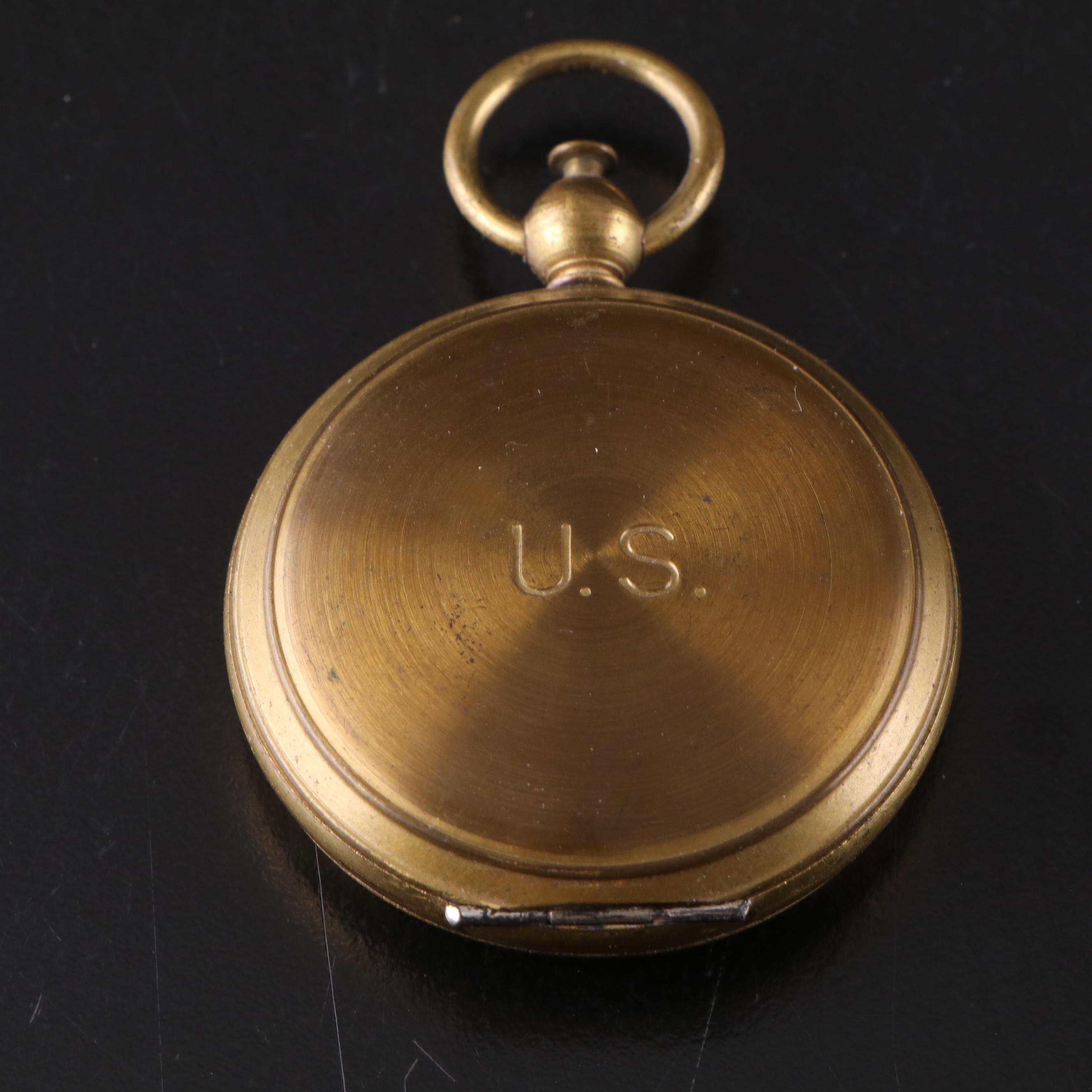 Waltham Brass Pocket Compass with Filigree Motif Brass Lighter Holder and More