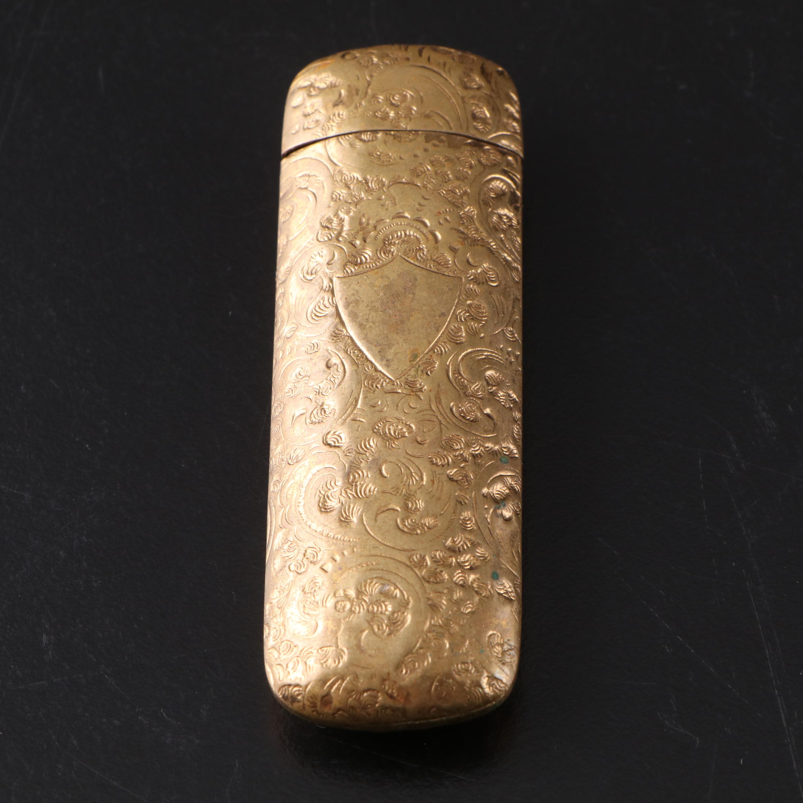 Waltham Brass Pocket Compass with Filigree Motif Brass Lighter Holder and More