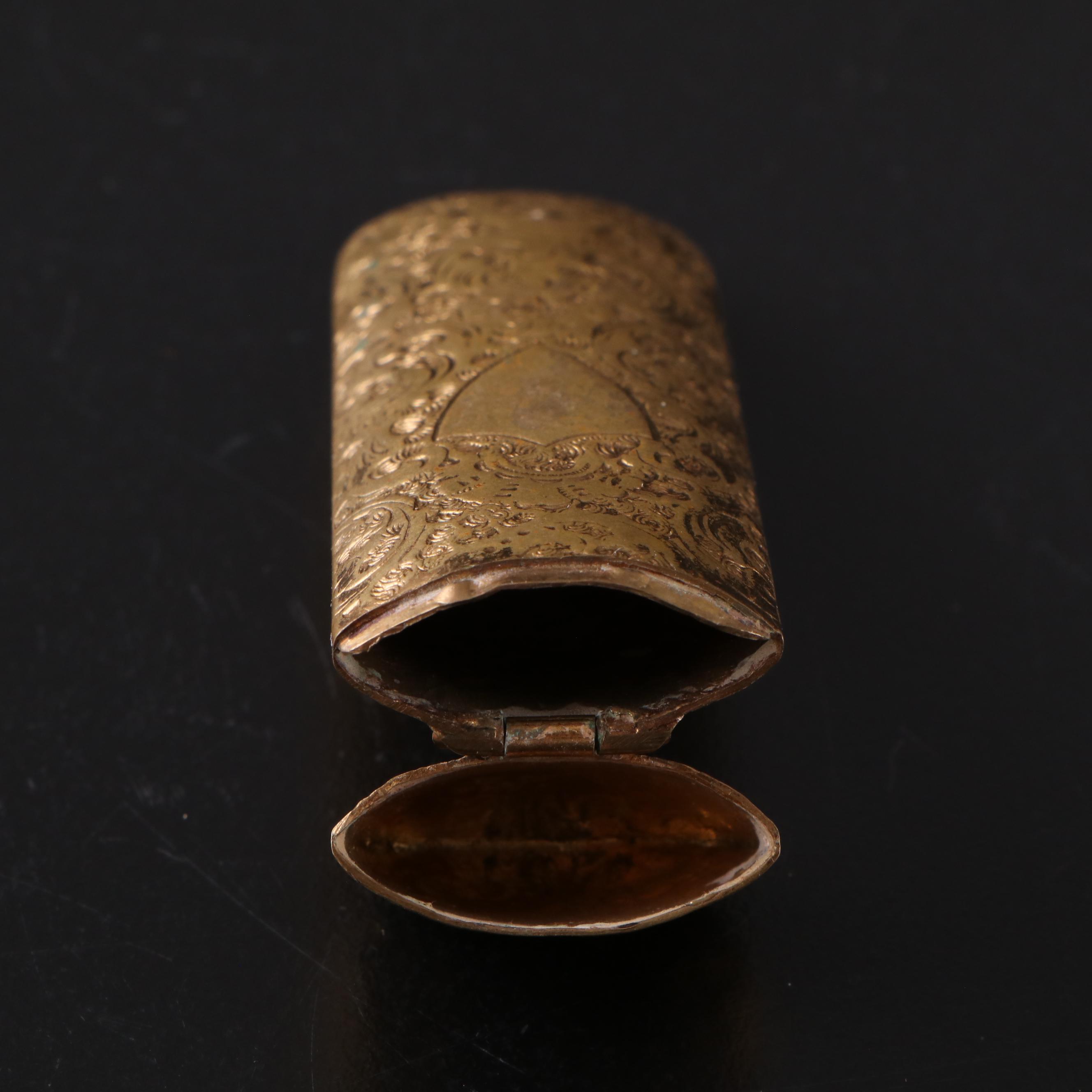 Waltham Brass Pocket Compass with Filigree Motif Brass Lighter Holder and More