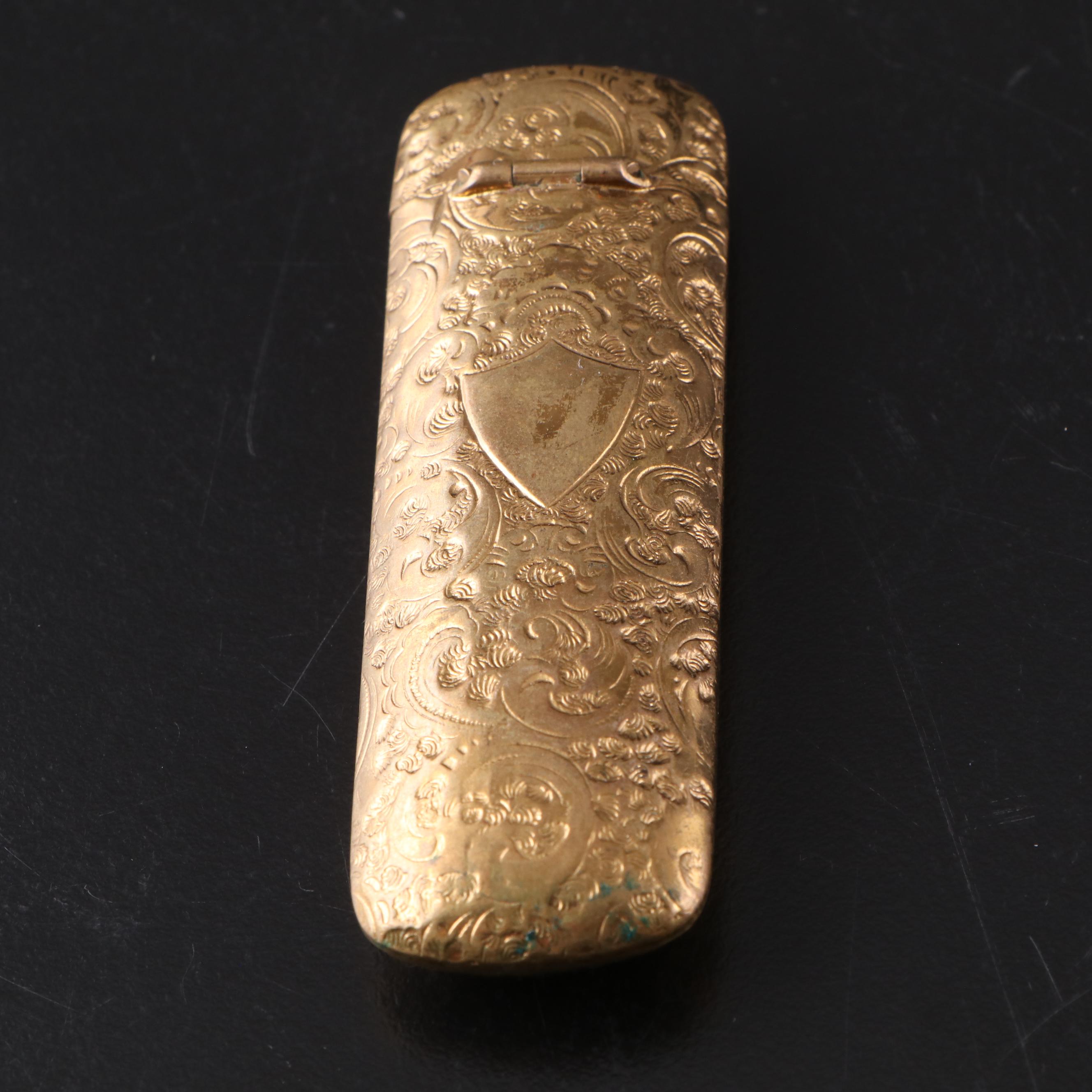 Waltham Brass Pocket Compass with Filigree Motif Brass Lighter Holder and More