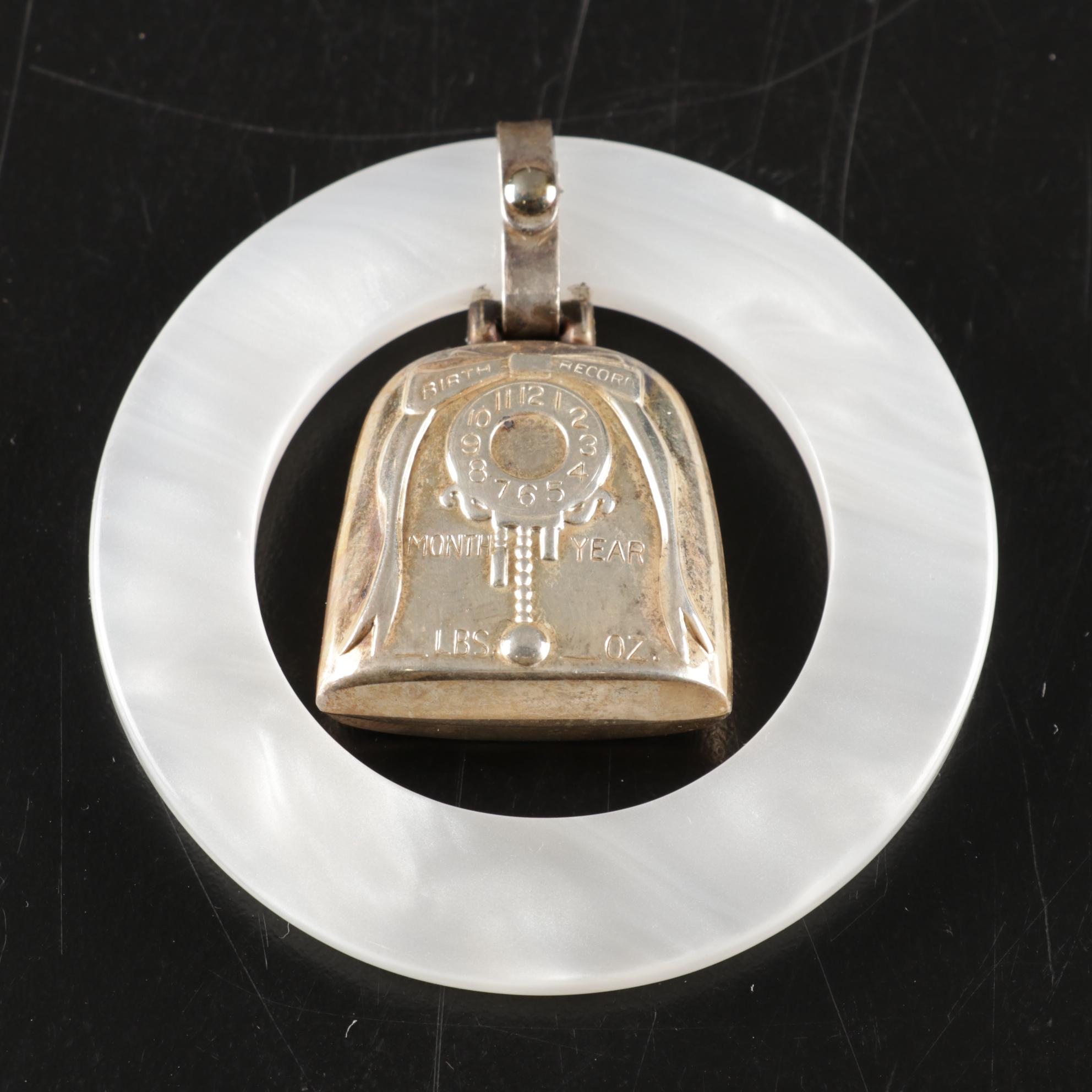 Sterling Silver Baby and Novelty Collection Featuring Baby Birth Record Rattle