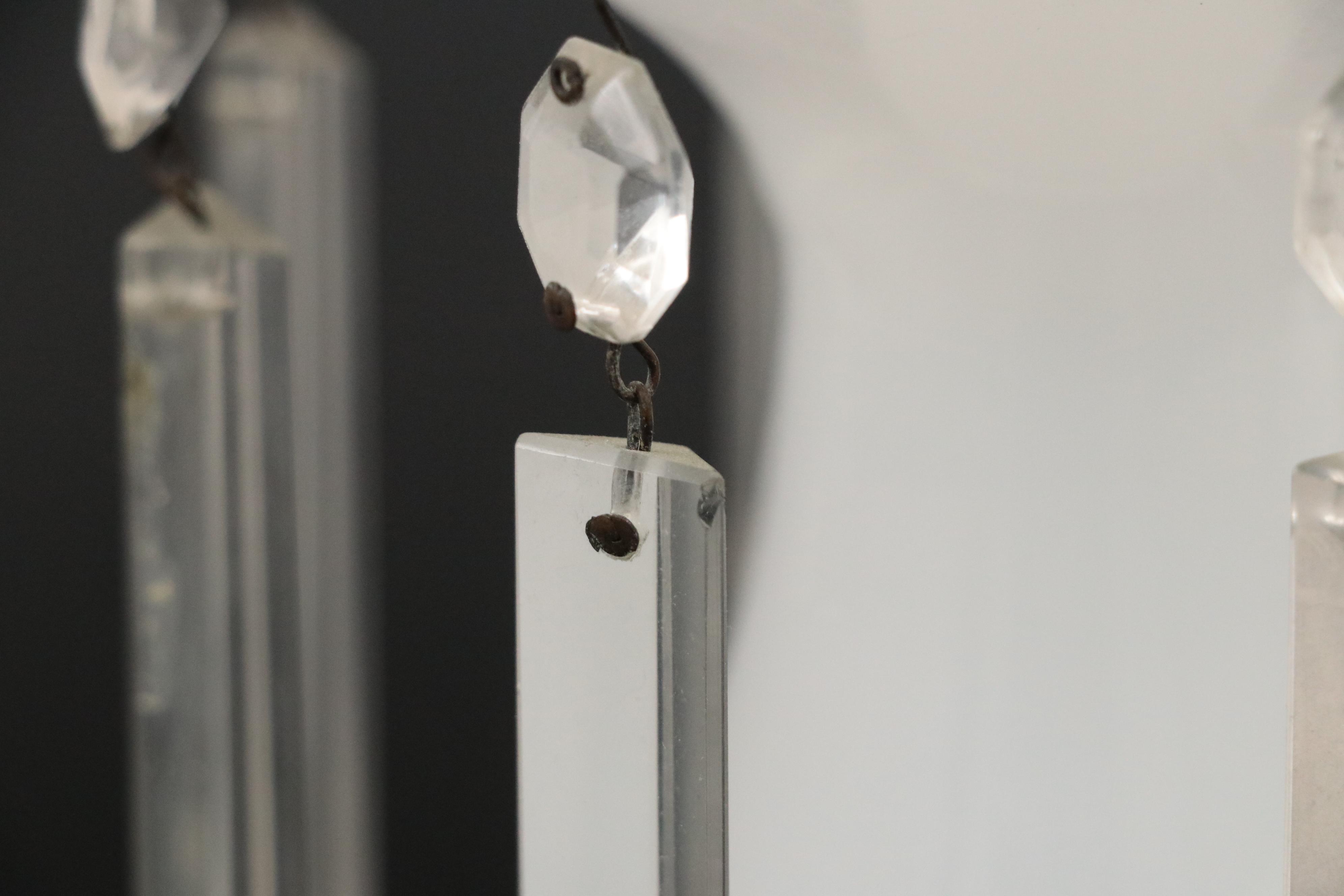 Hand-Painted Gilt Glass Mantel Lusters