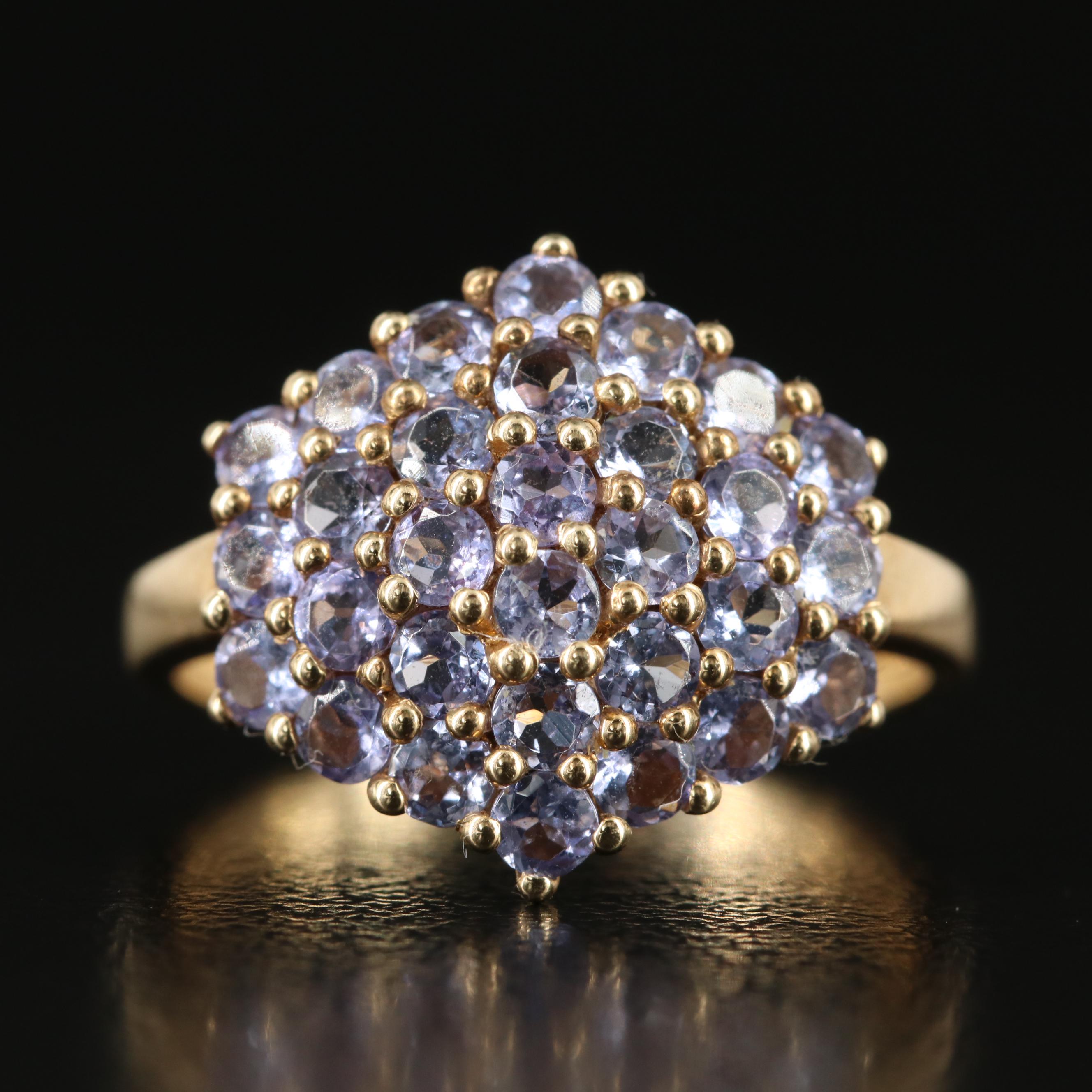 14K Tanzanite Cluster Ring