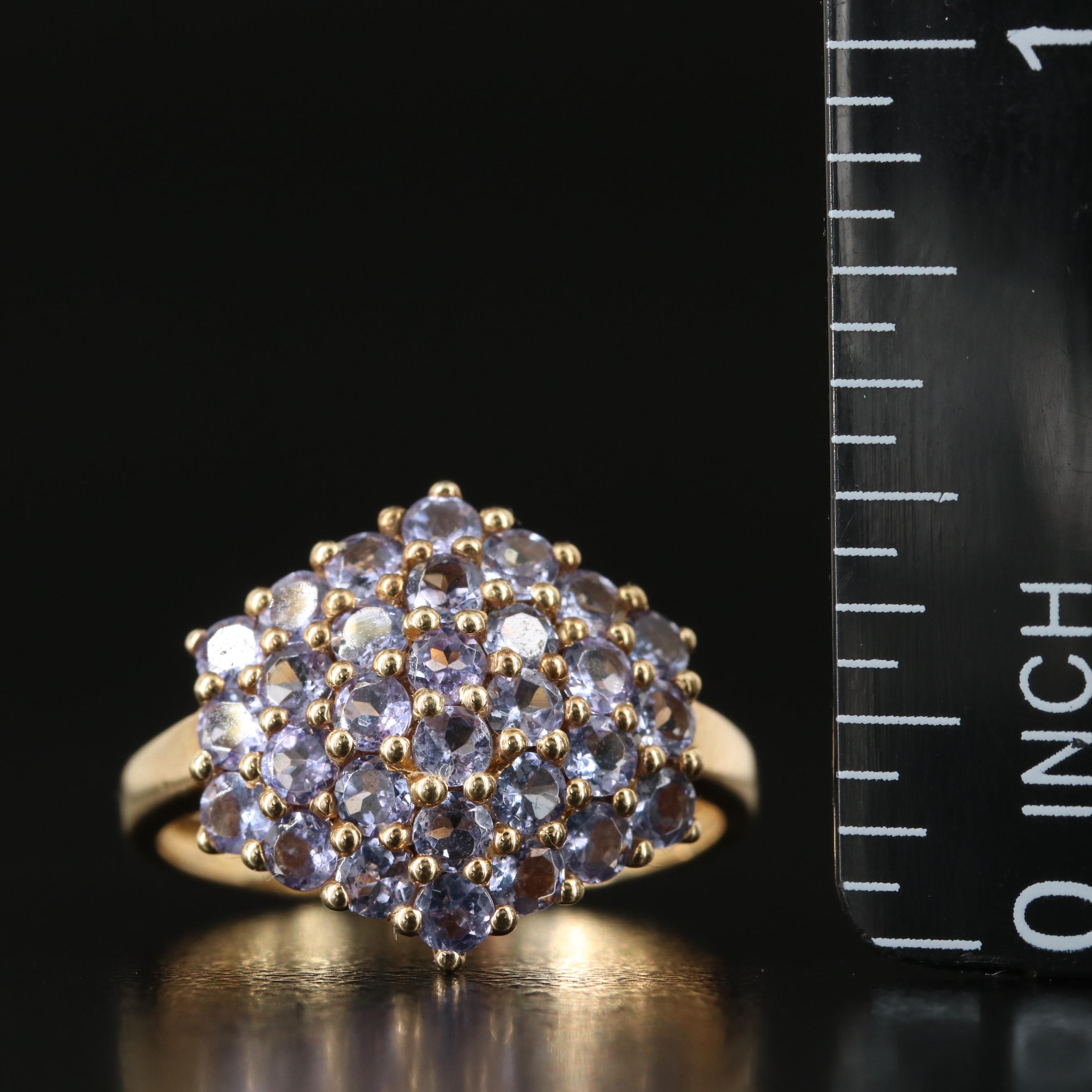 14K Tanzanite Cluster Ring