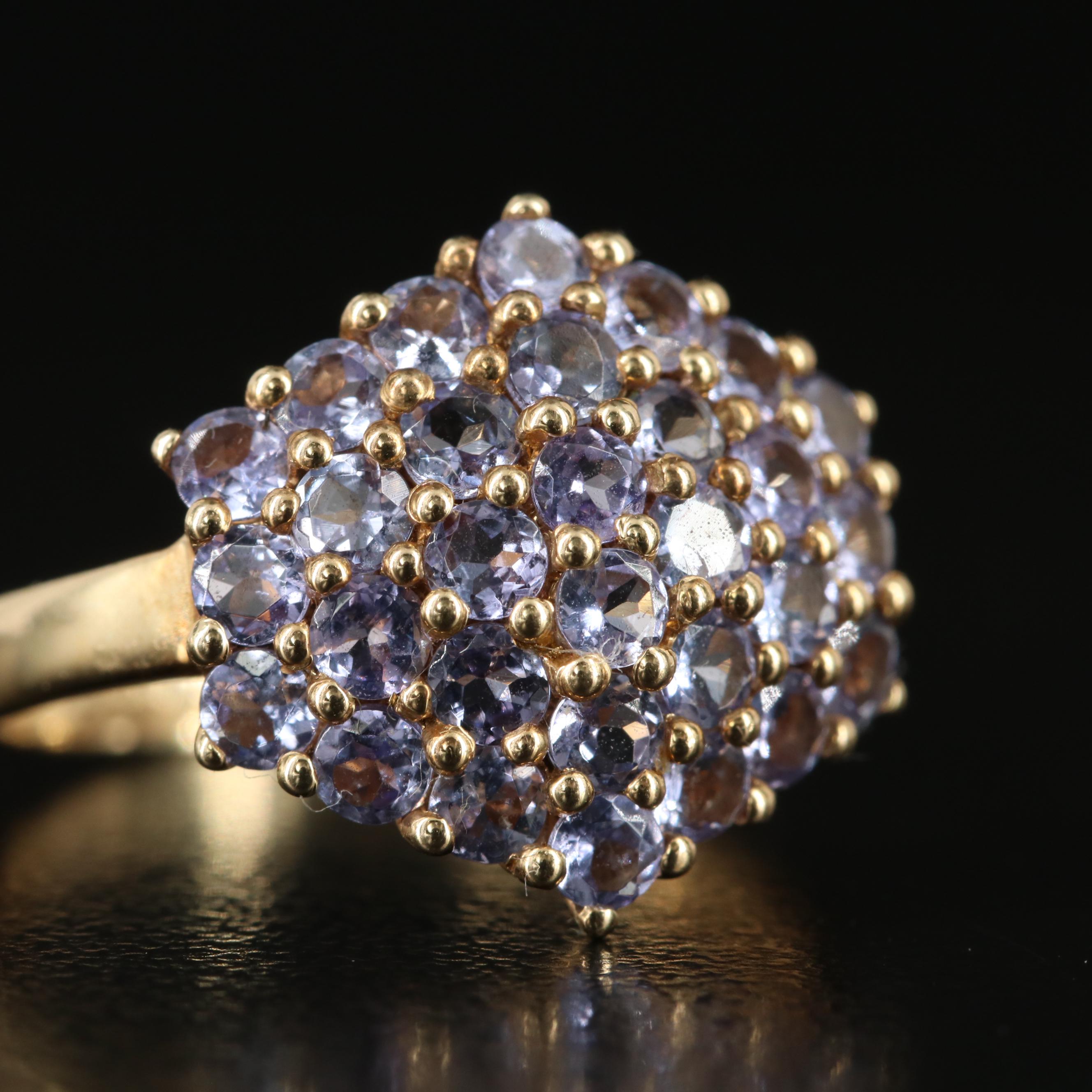 14K Tanzanite Cluster Ring