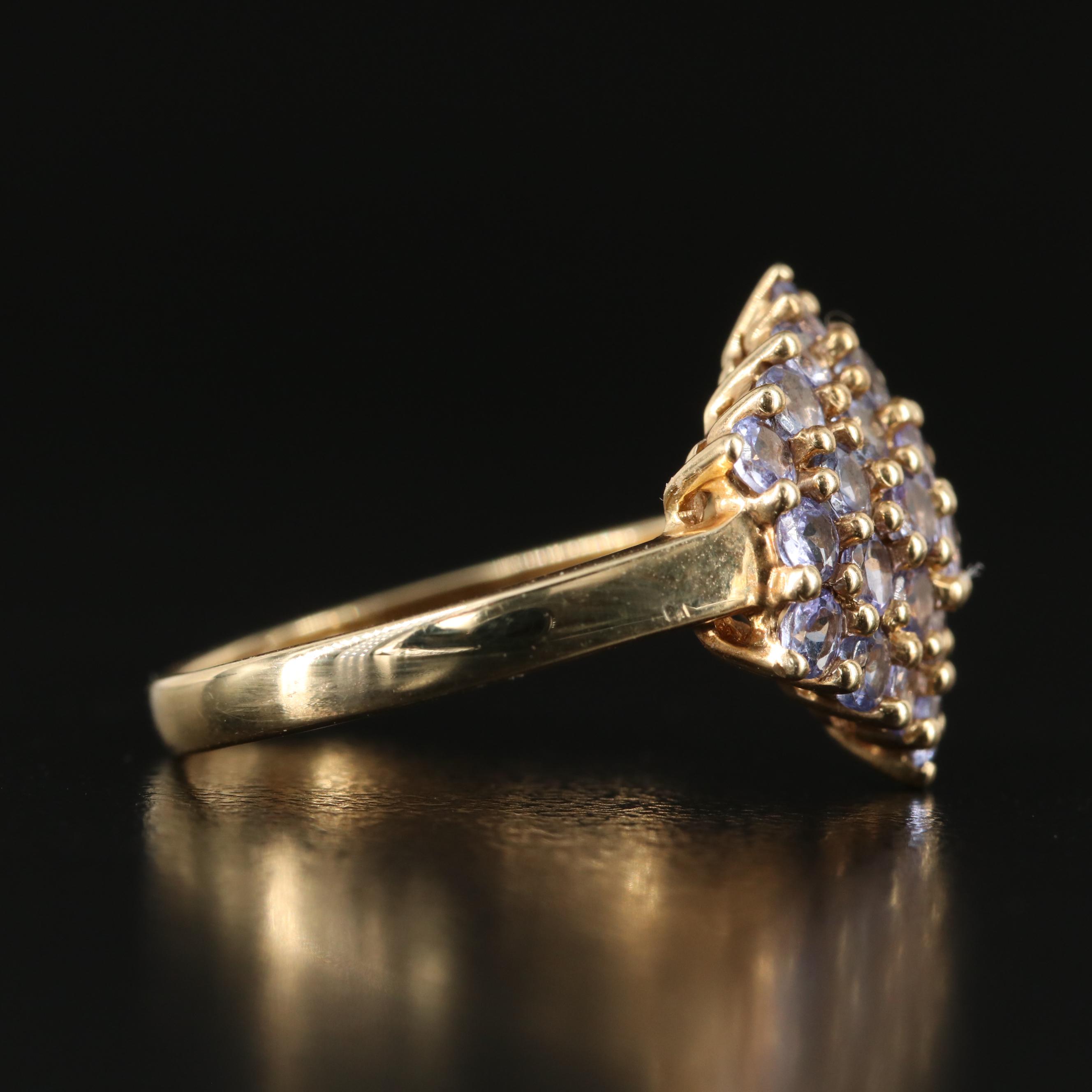 14K Tanzanite Cluster Ring