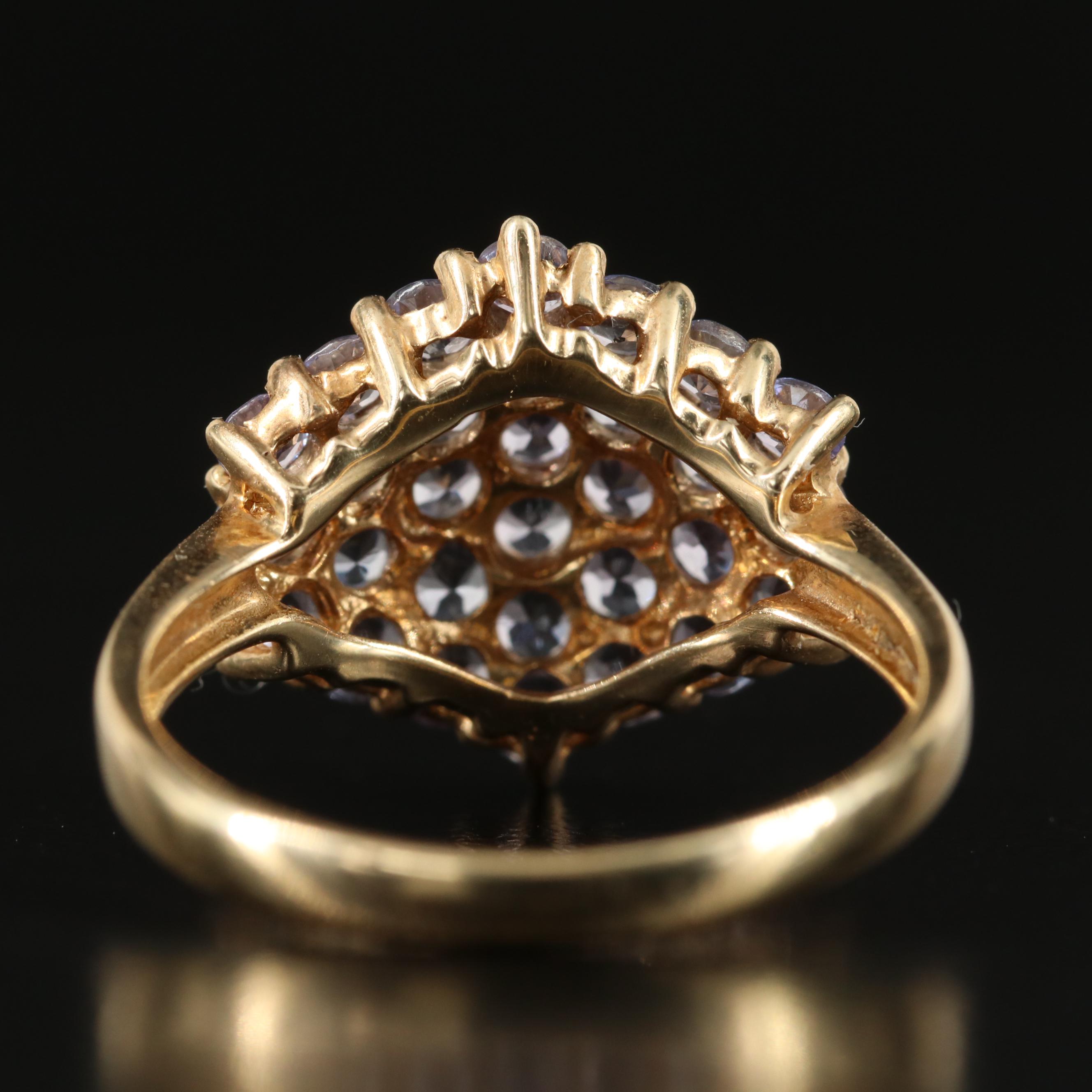 14K Tanzanite Cluster Ring