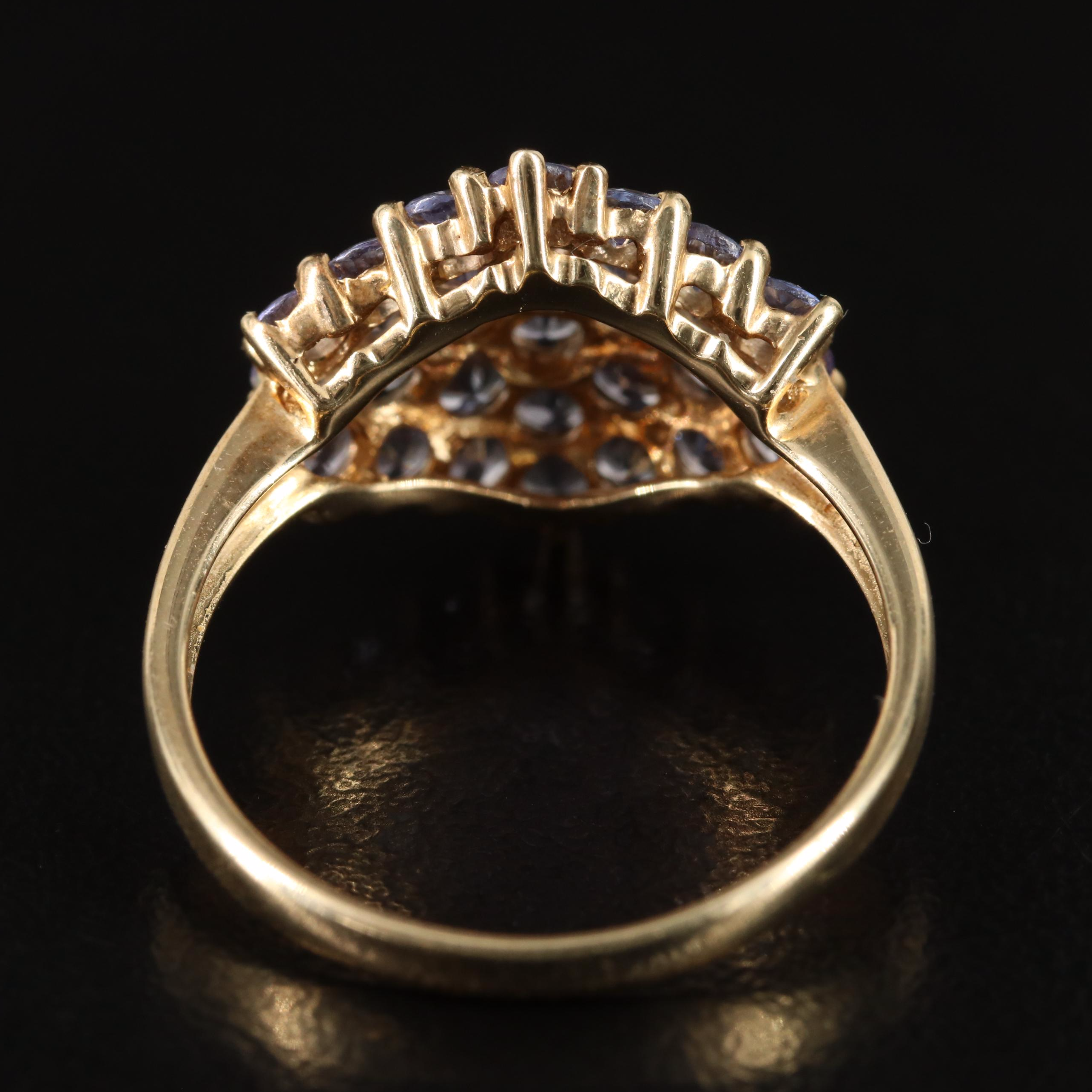 14K Tanzanite Cluster Ring
