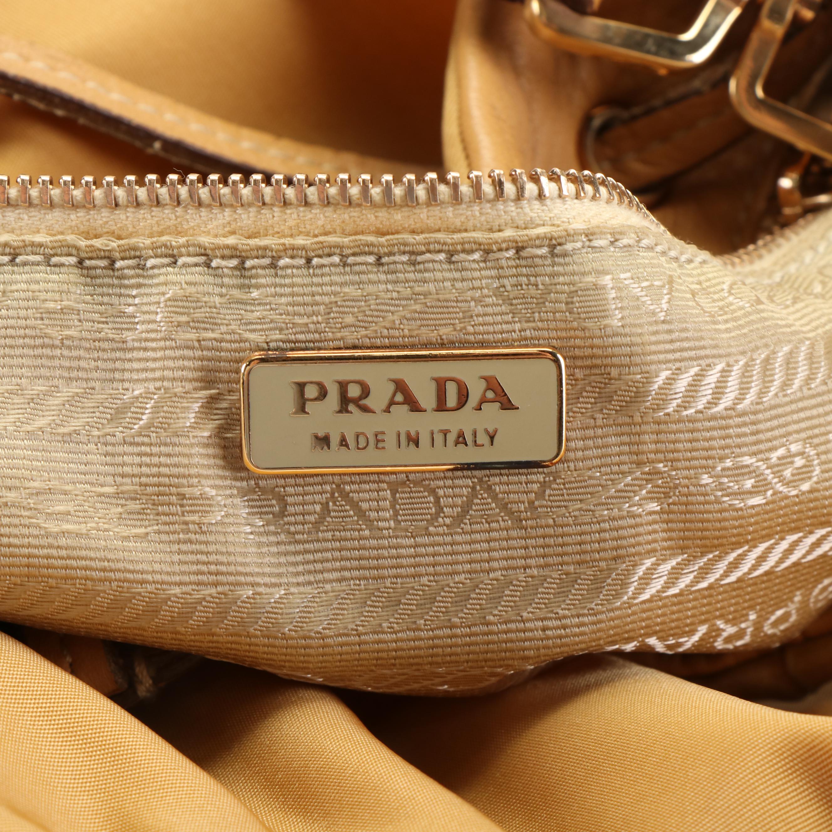 Prada Honeycomb Tessuto Nylon Drawstring Hobo Bag