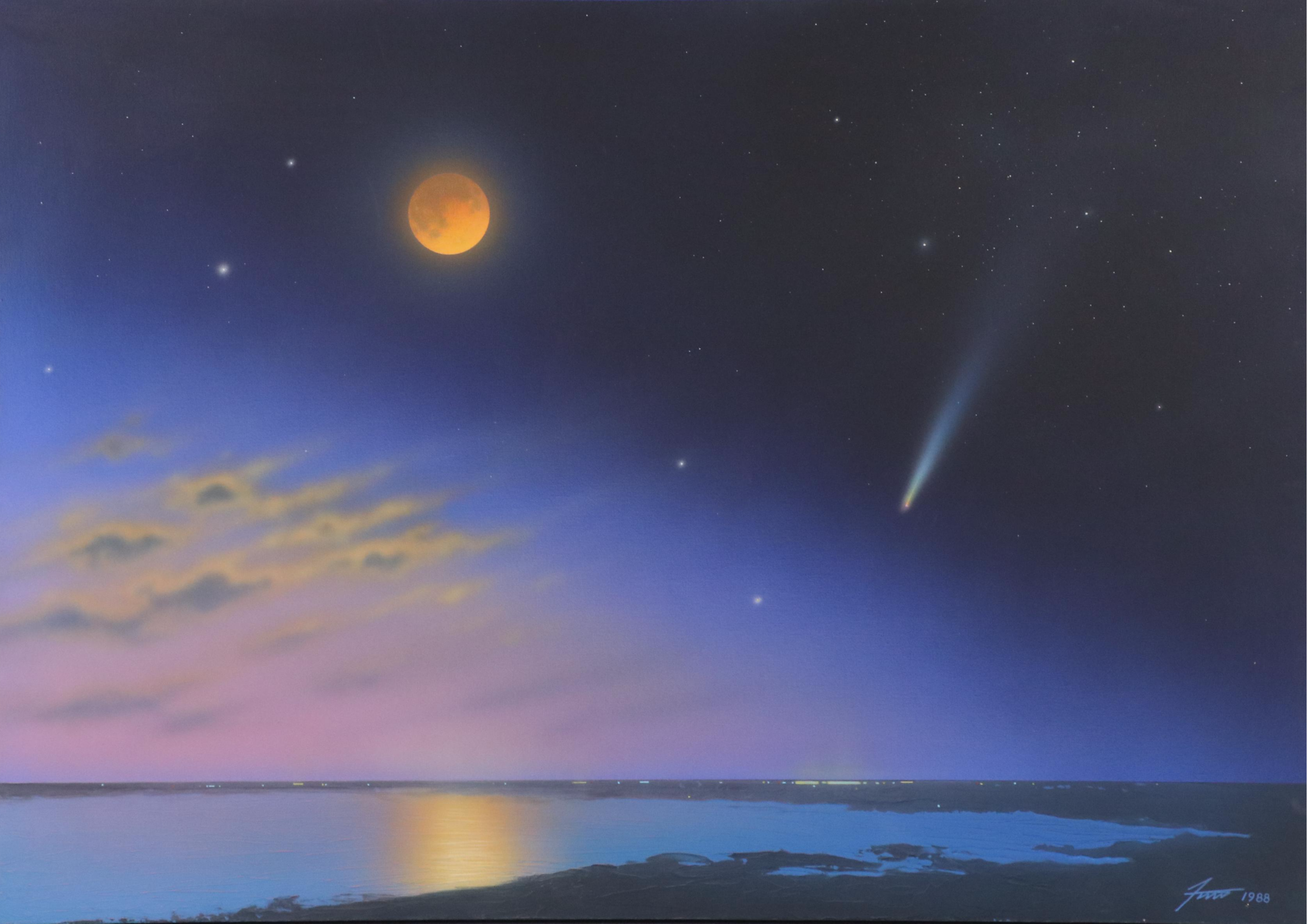 James Wille Faust Acrylic Painting "Comet," 1988