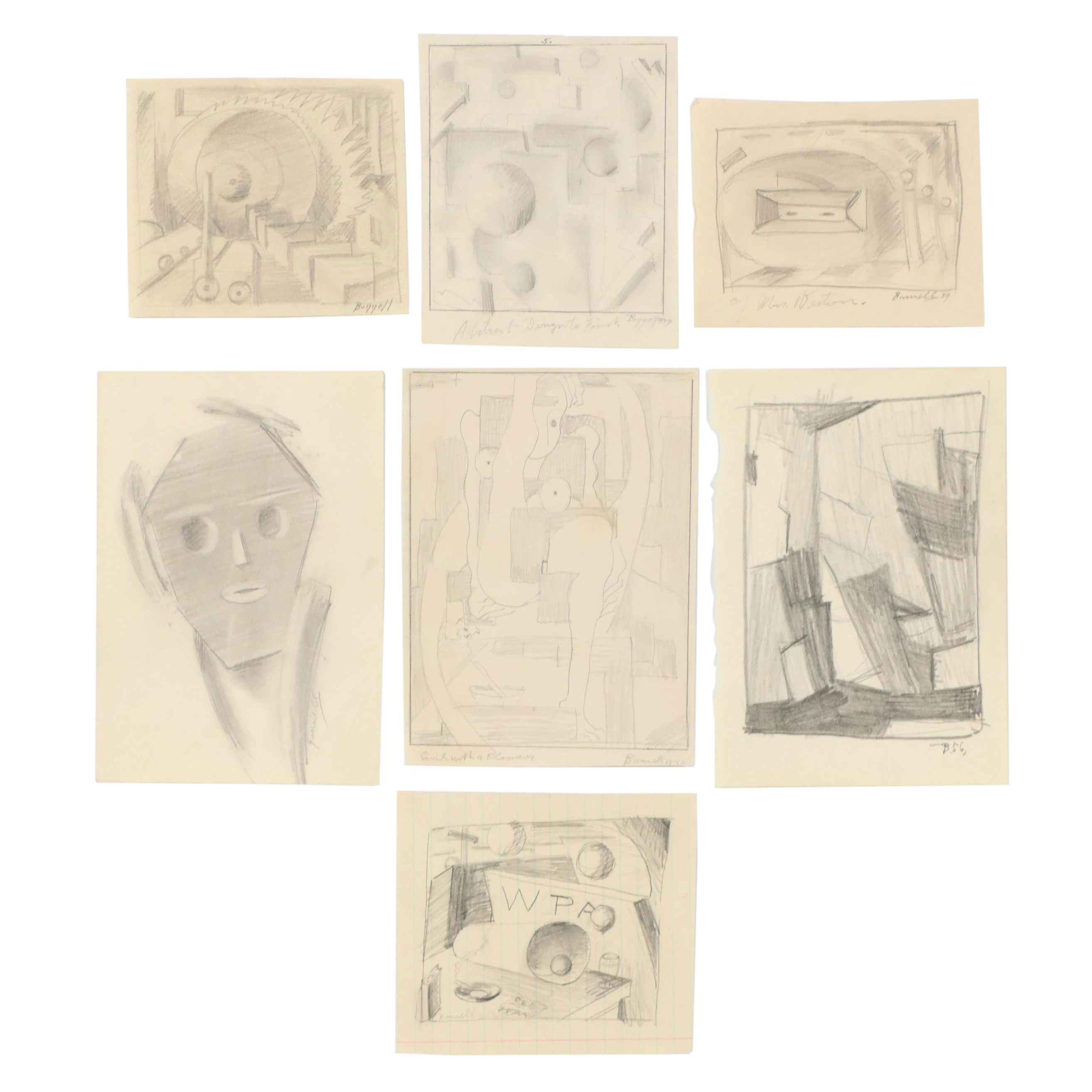 Charles Ragland Bunnell Modern Graphite Drawings, 1939