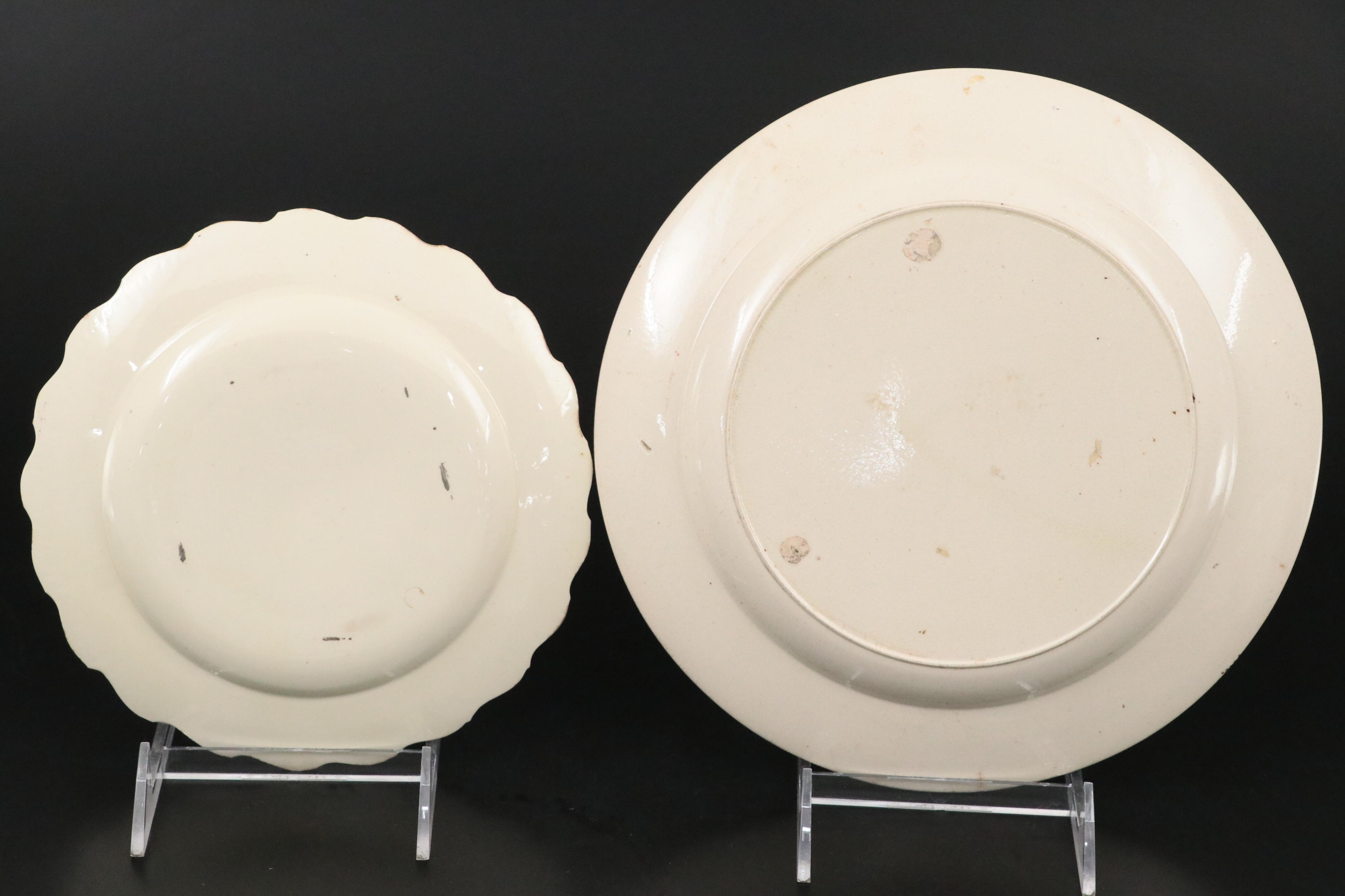 Wedgwood Liverpool Birds Soup Plate with Other English Black Transfer Creamware