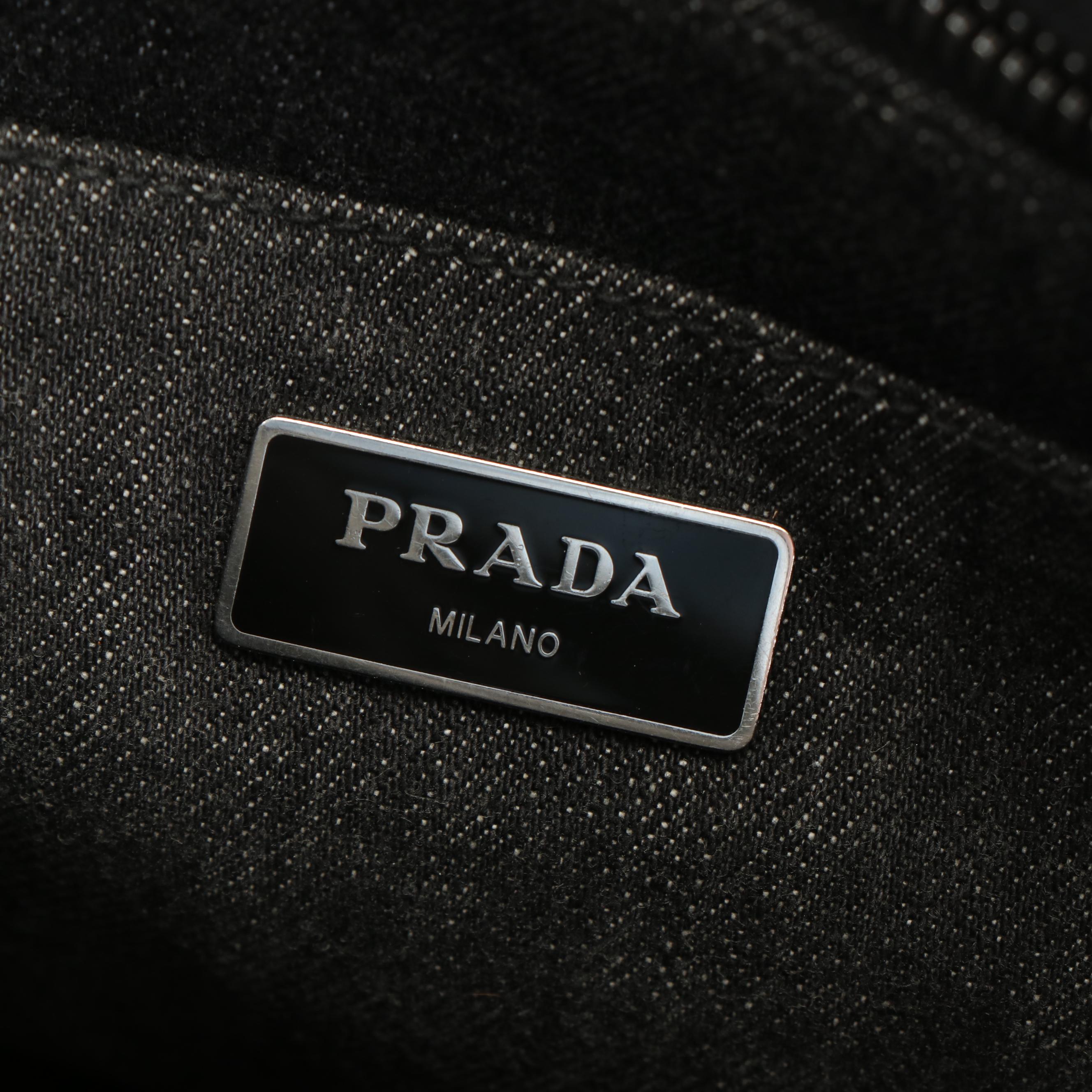 Prada Grey Denim Canapa Tote Bag