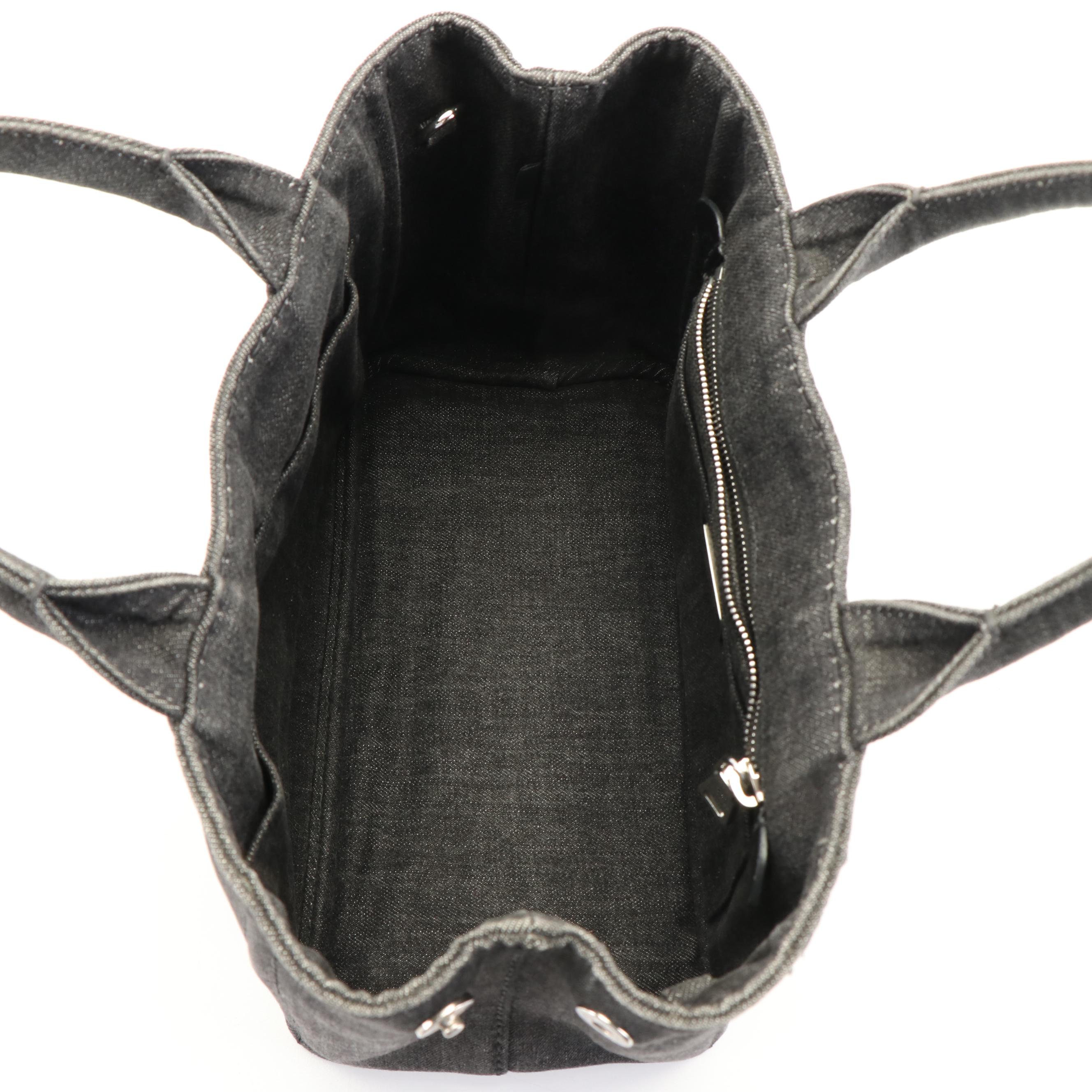 Prada Grey Denim Canapa Tote Bag