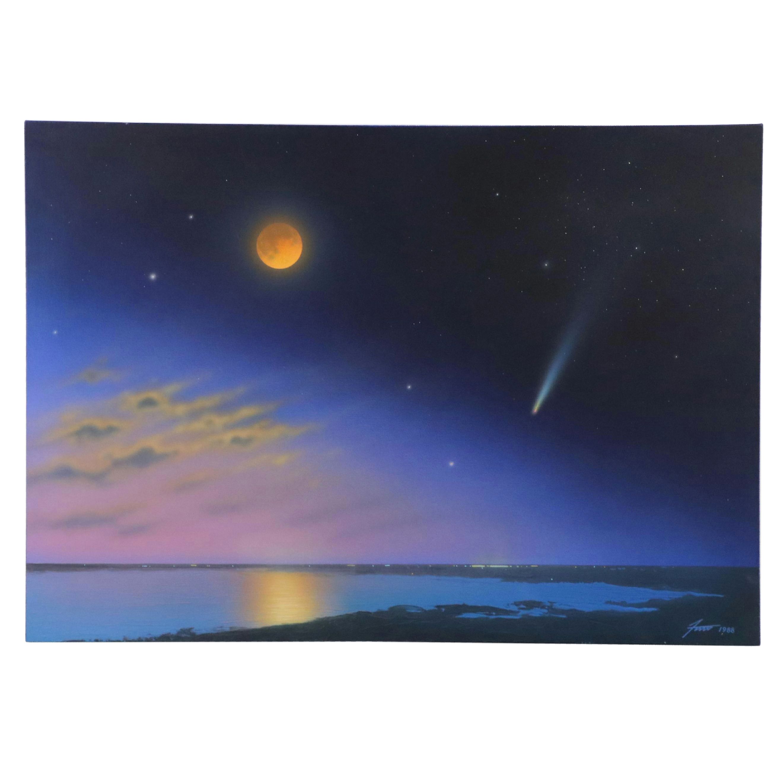 James Wille Faust Acrylic Painting "Comet," 1988