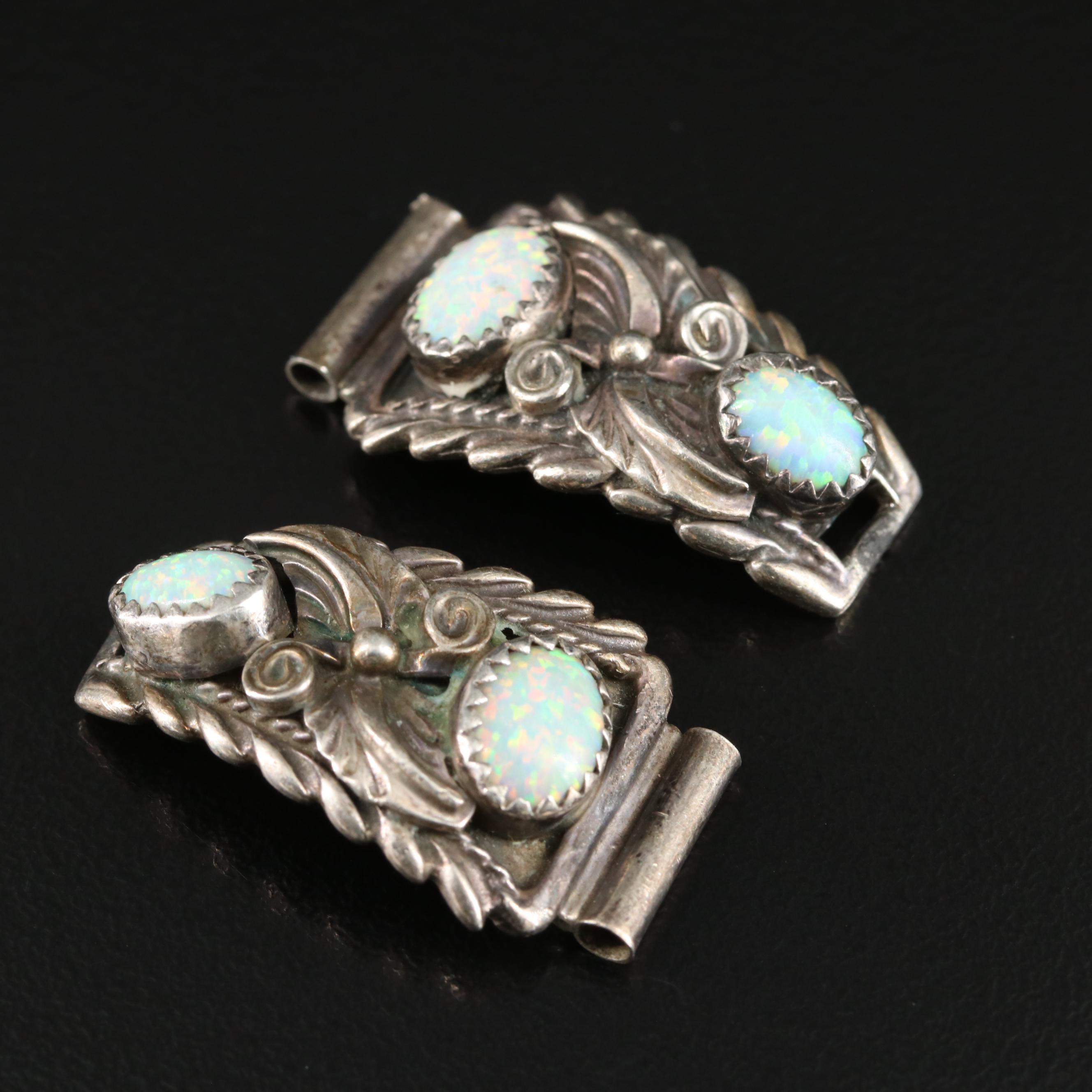 Sterling Opal Watch Band Ends