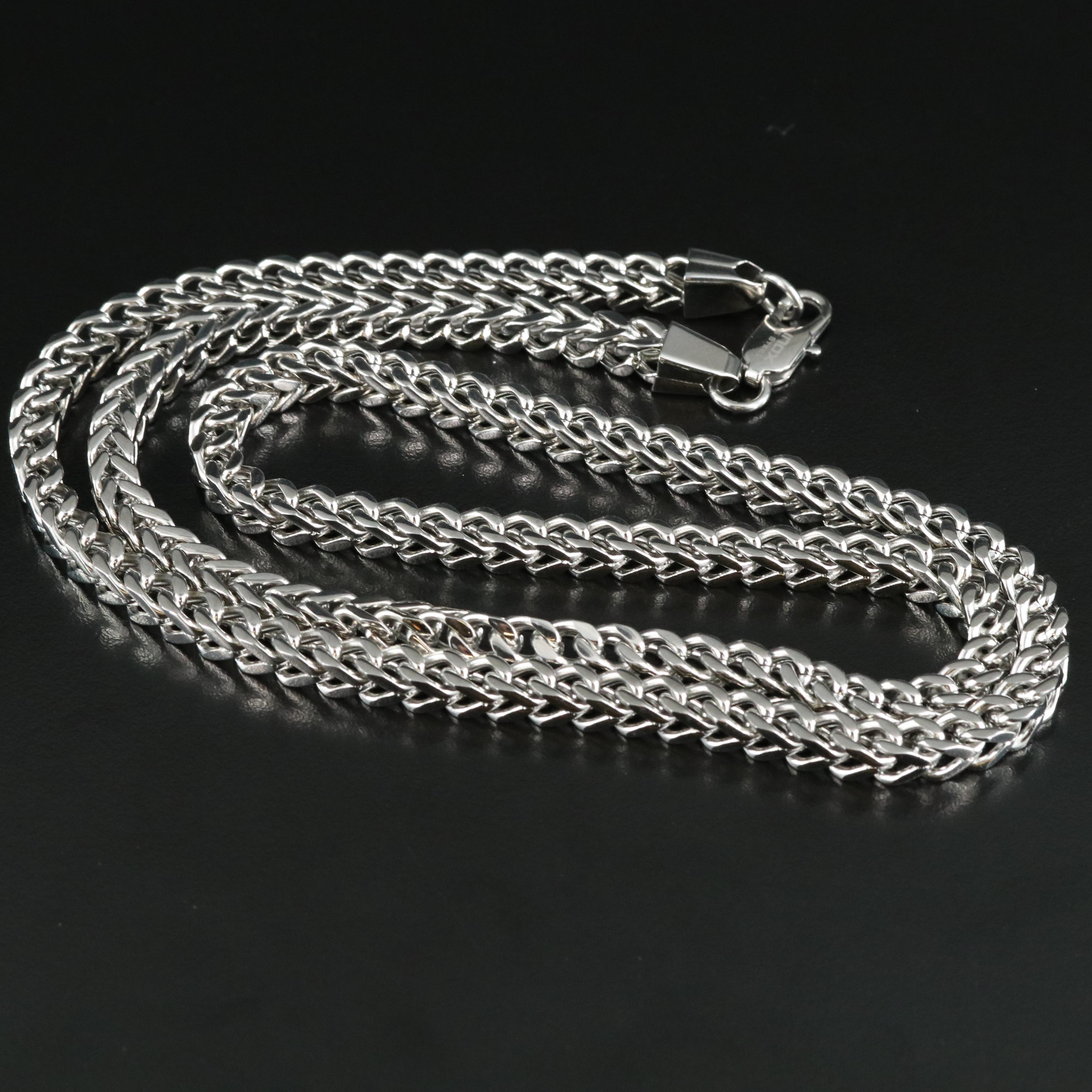 Stainless Steel Square Curb Chain Necklace