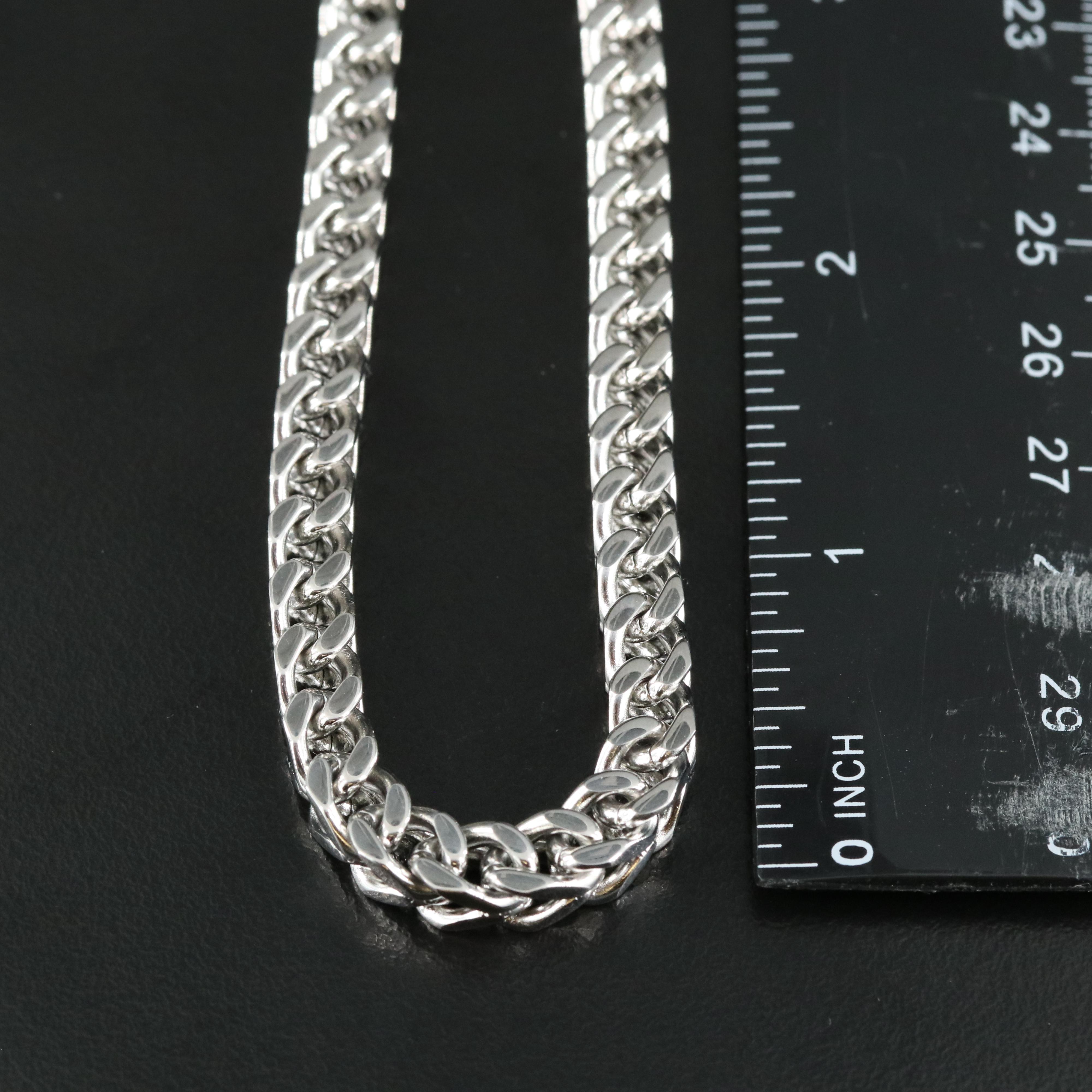 Stainless Steel Square Curb Chain Necklace