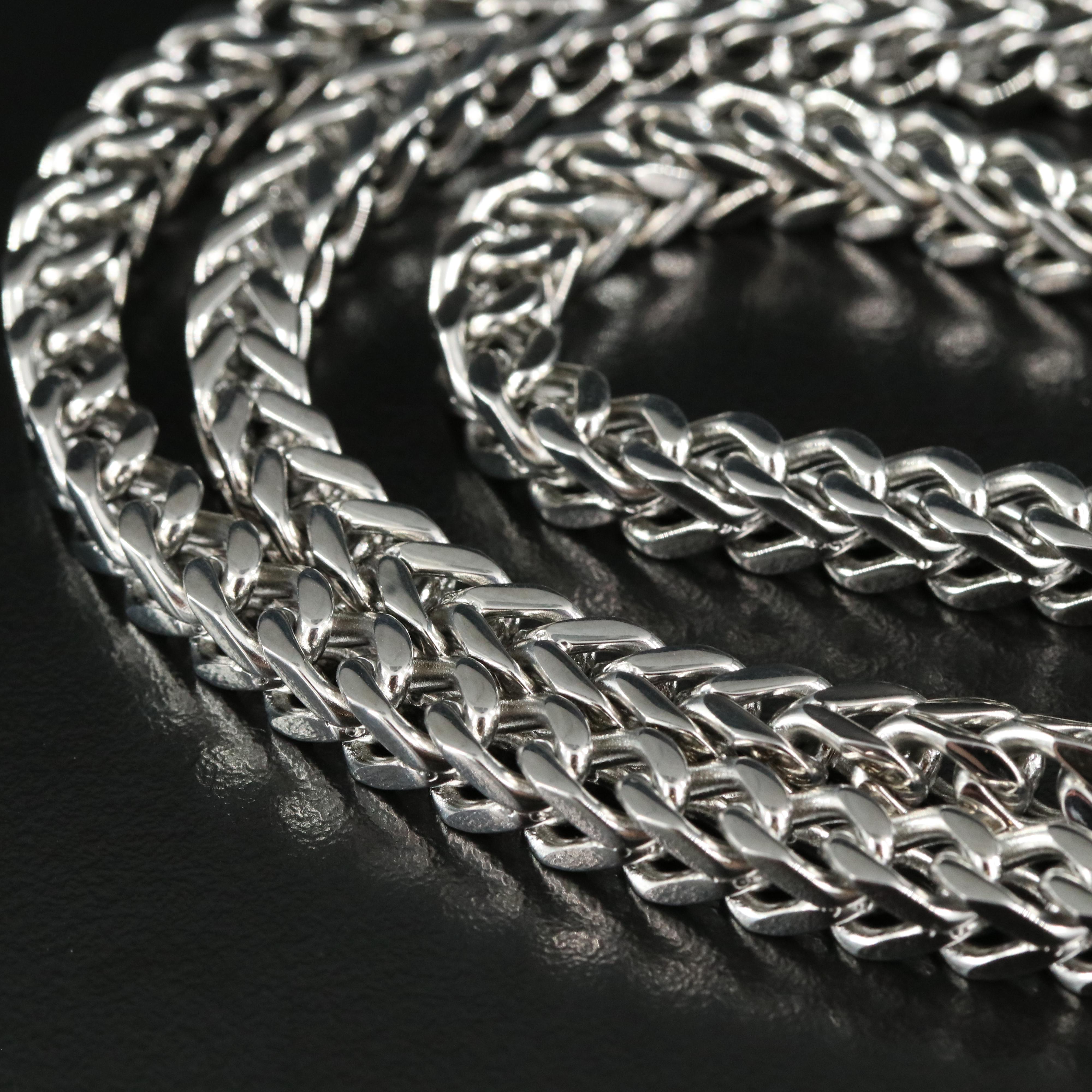 Stainless Steel Square Curb Chain Necklace