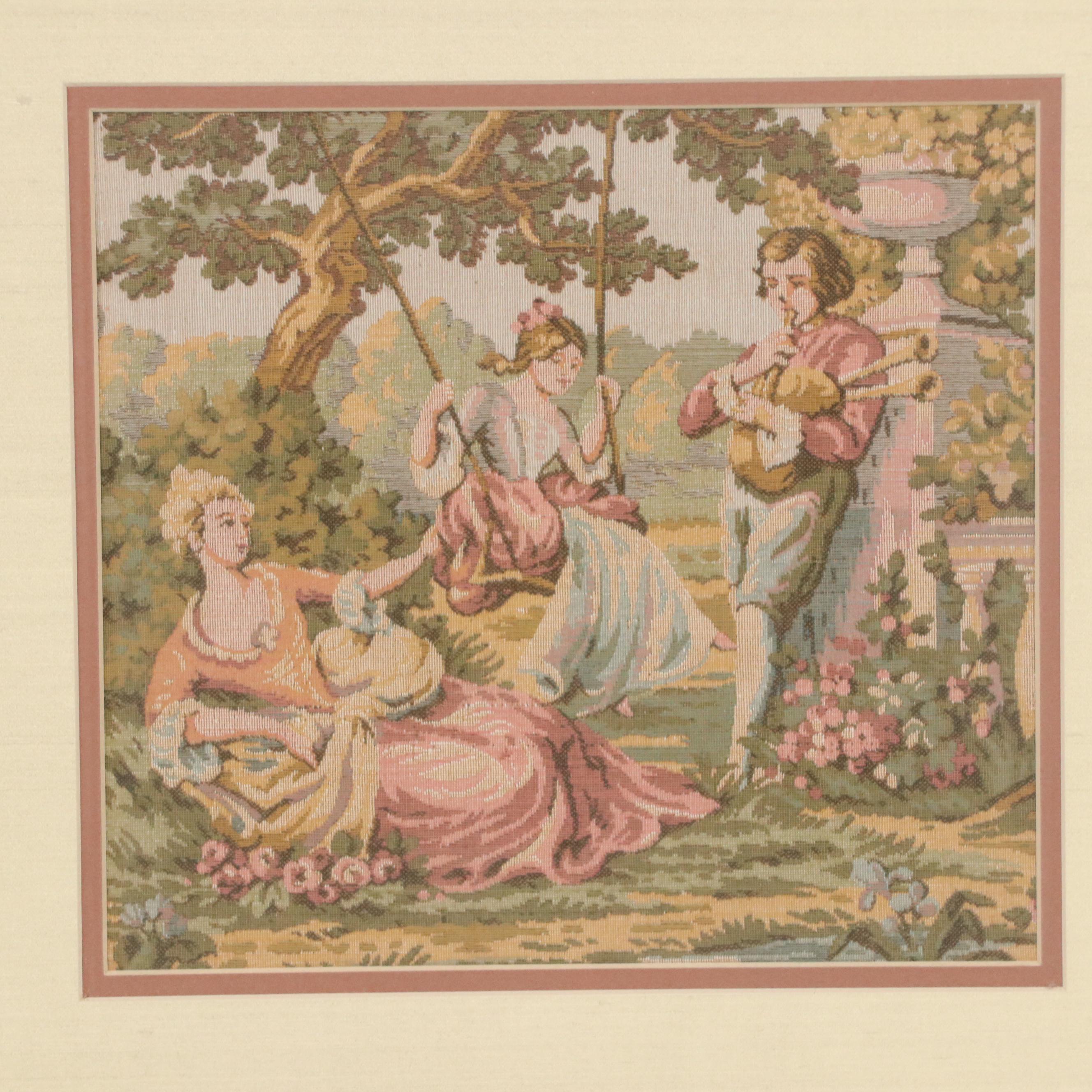 Framed Gobelin Rococo Style Woven Tapestries EBTH