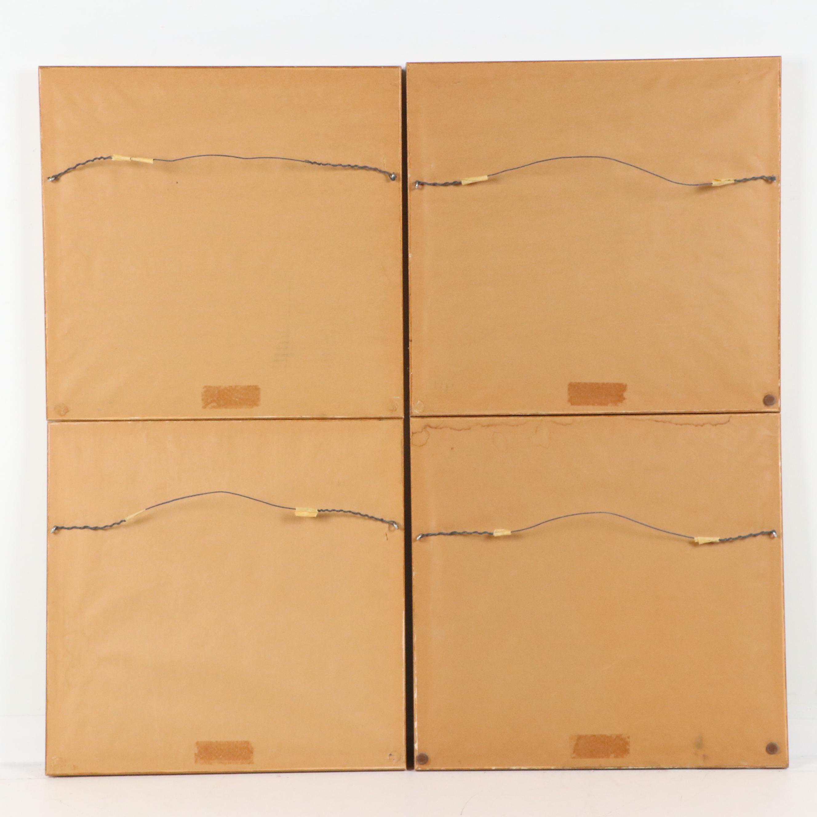 Framed Gobelin Rococo Style Woven Tapestries