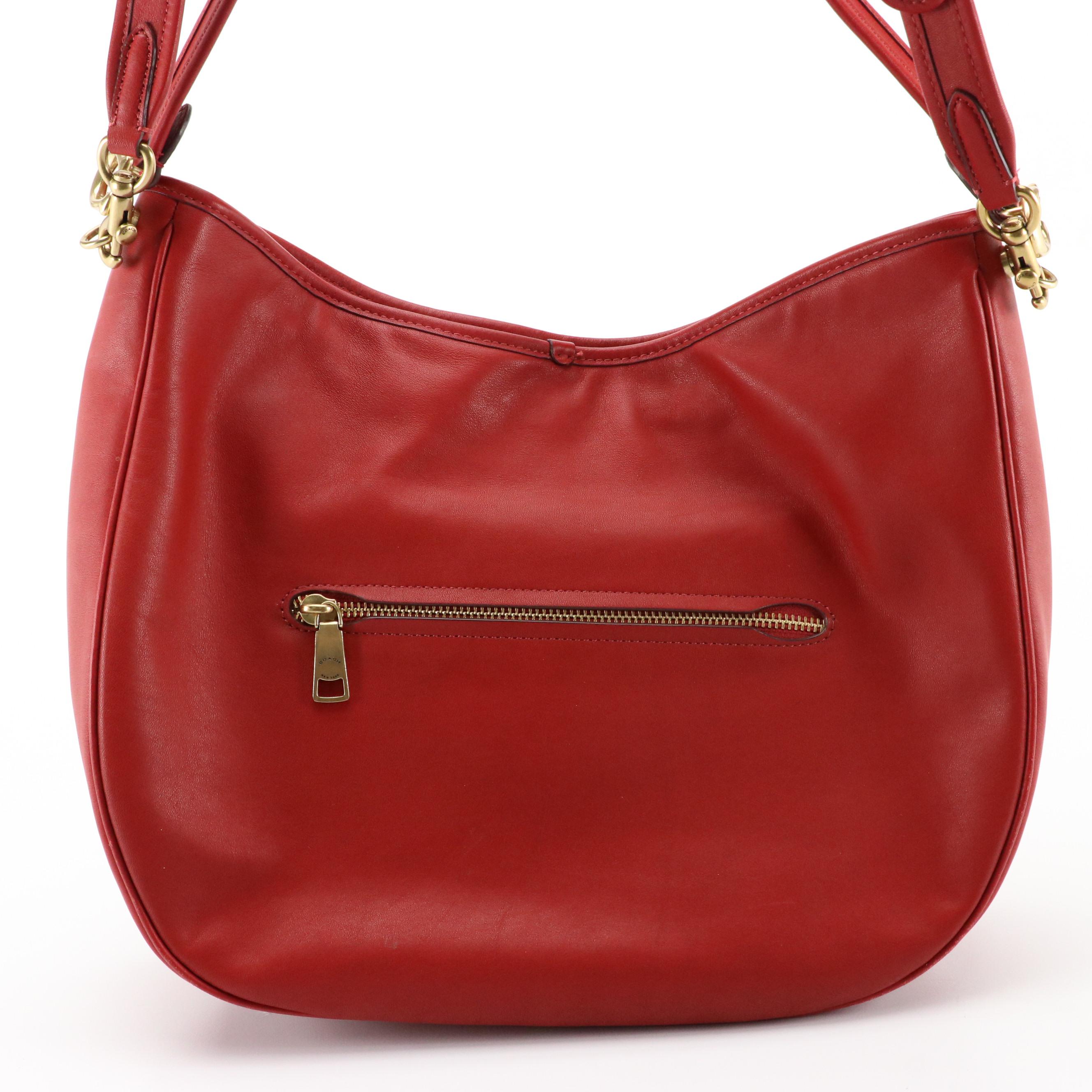 Coach Red Leather Tabby Hobo Shoulder Bag