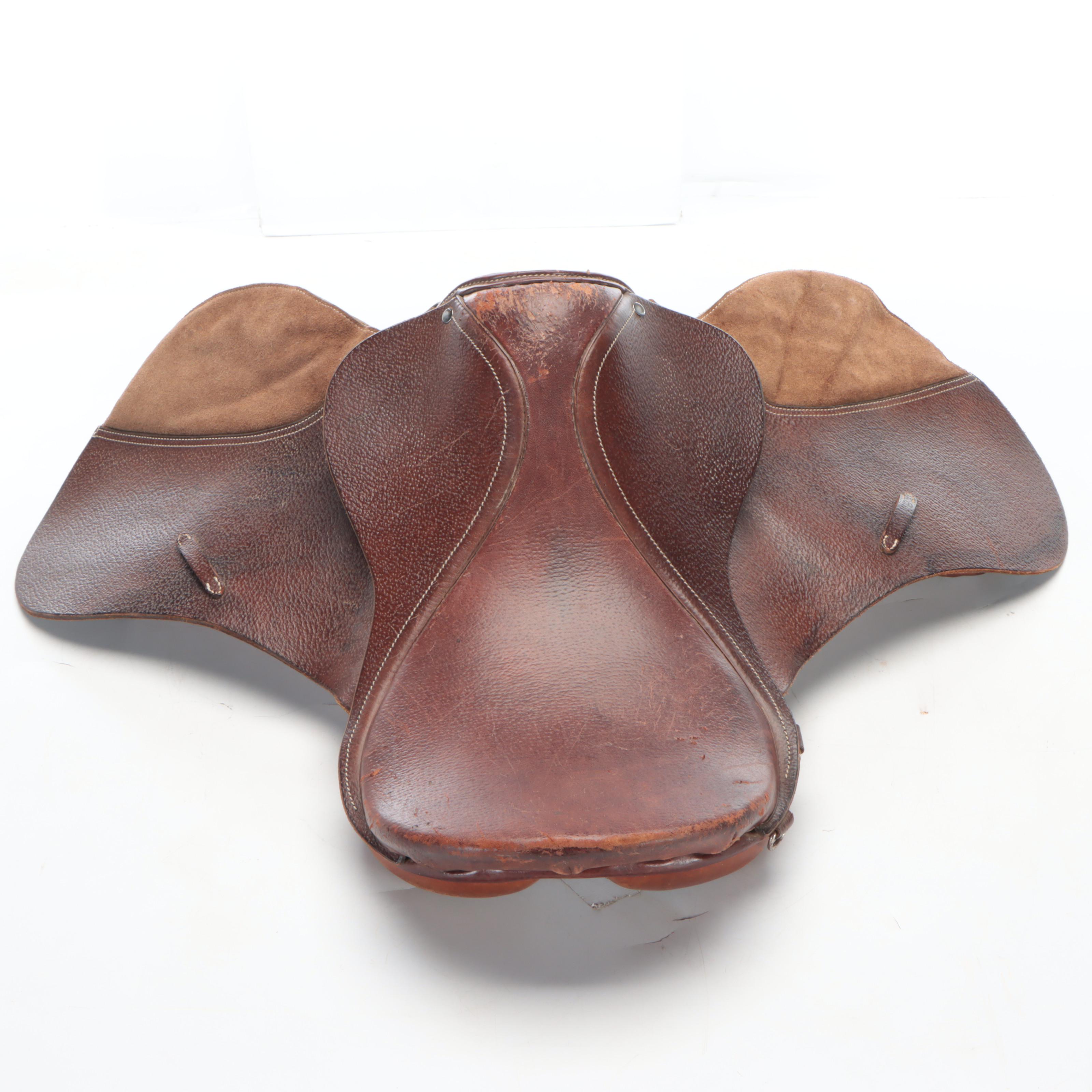 Brown Leather English 16" Jumping Saddle