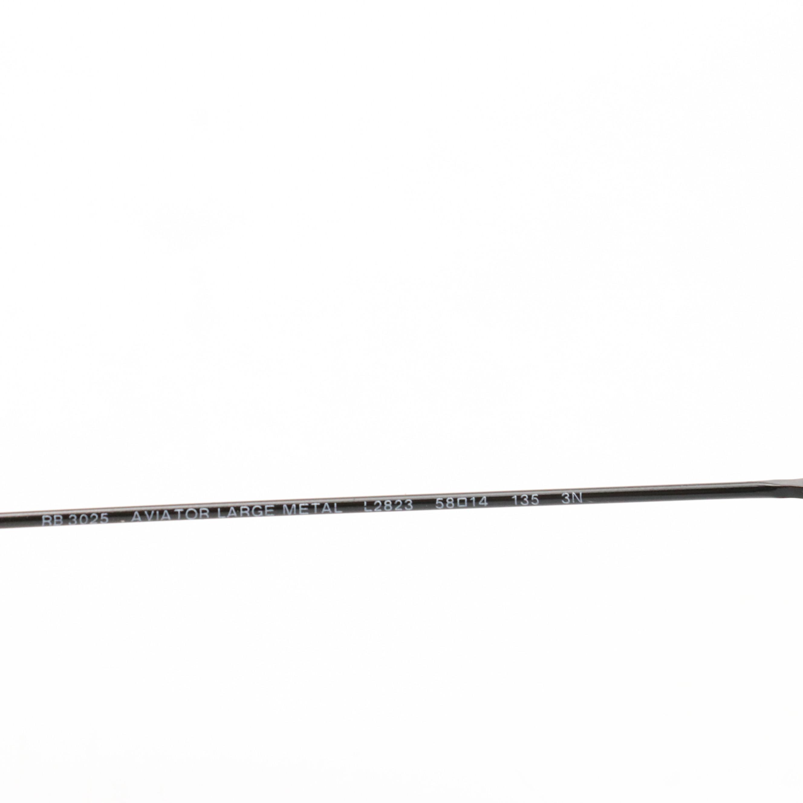 Ray-Ban RB3025 Black and Green Aviator Large Metal Sunglasses in Case