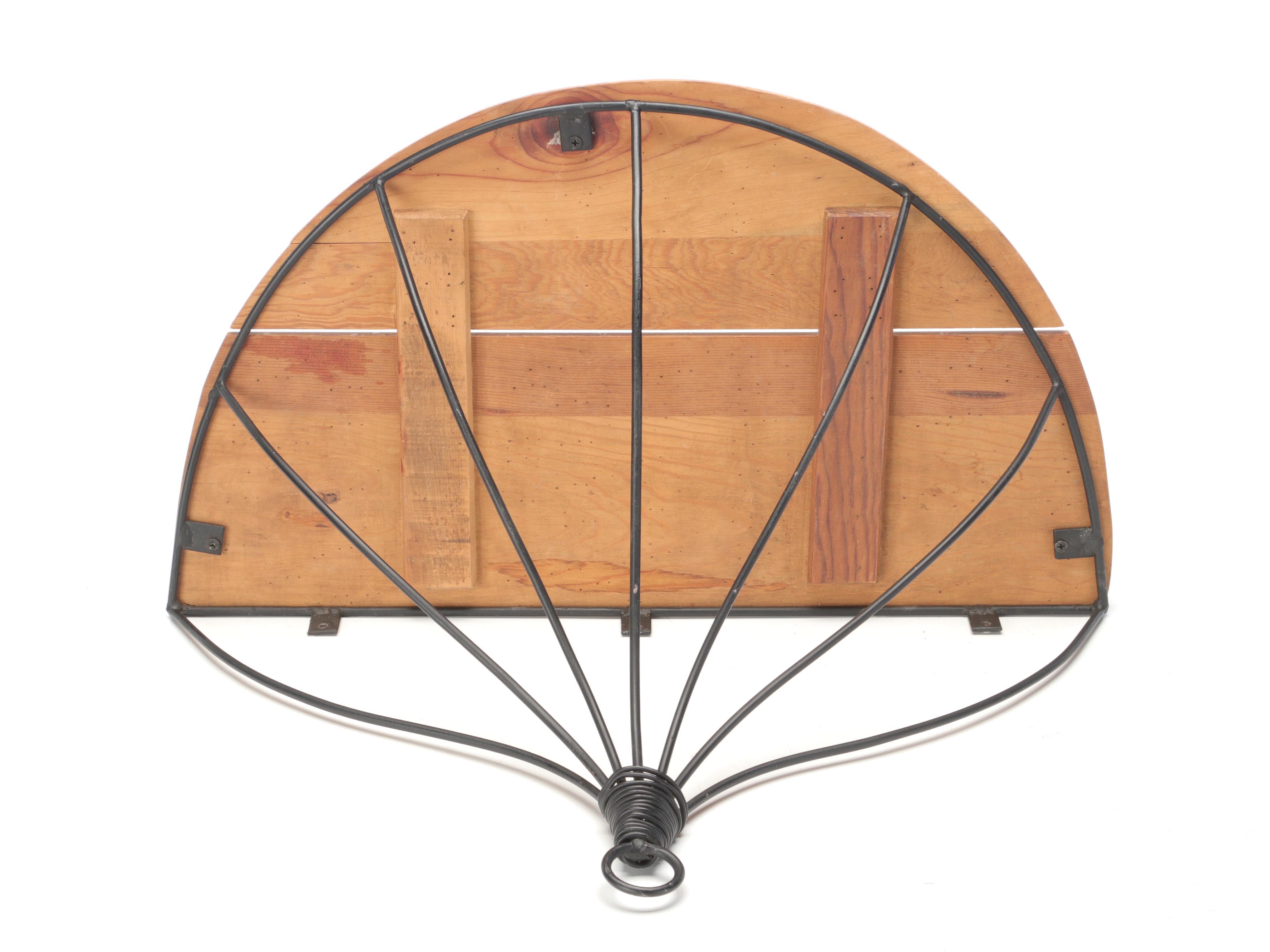 Rustic Style Wood and Wrought Iron Shelf with Other Home Décor