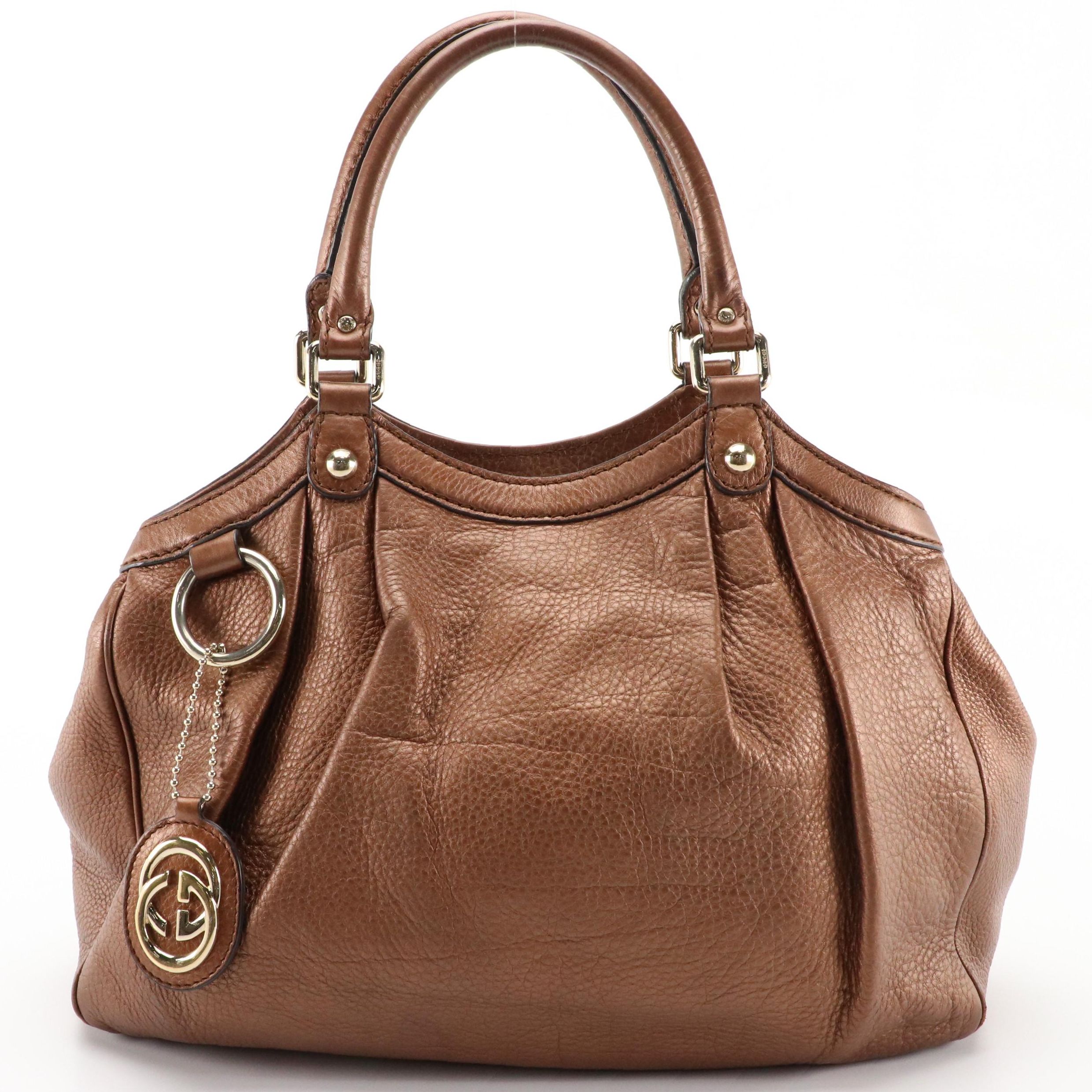 Gucci Sukey Handbag in Metallic Bronze Leather