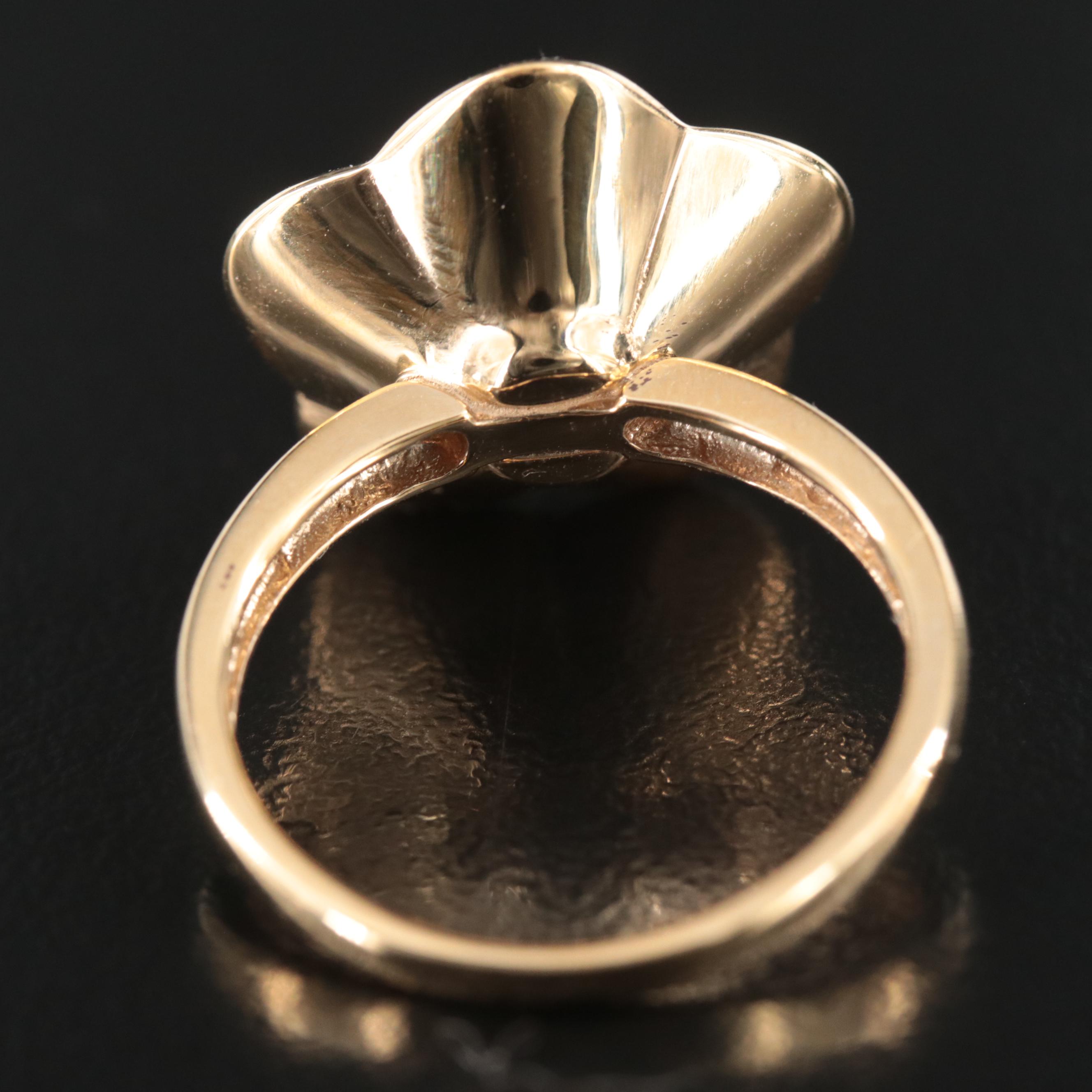 14K Pearl Flower Ring