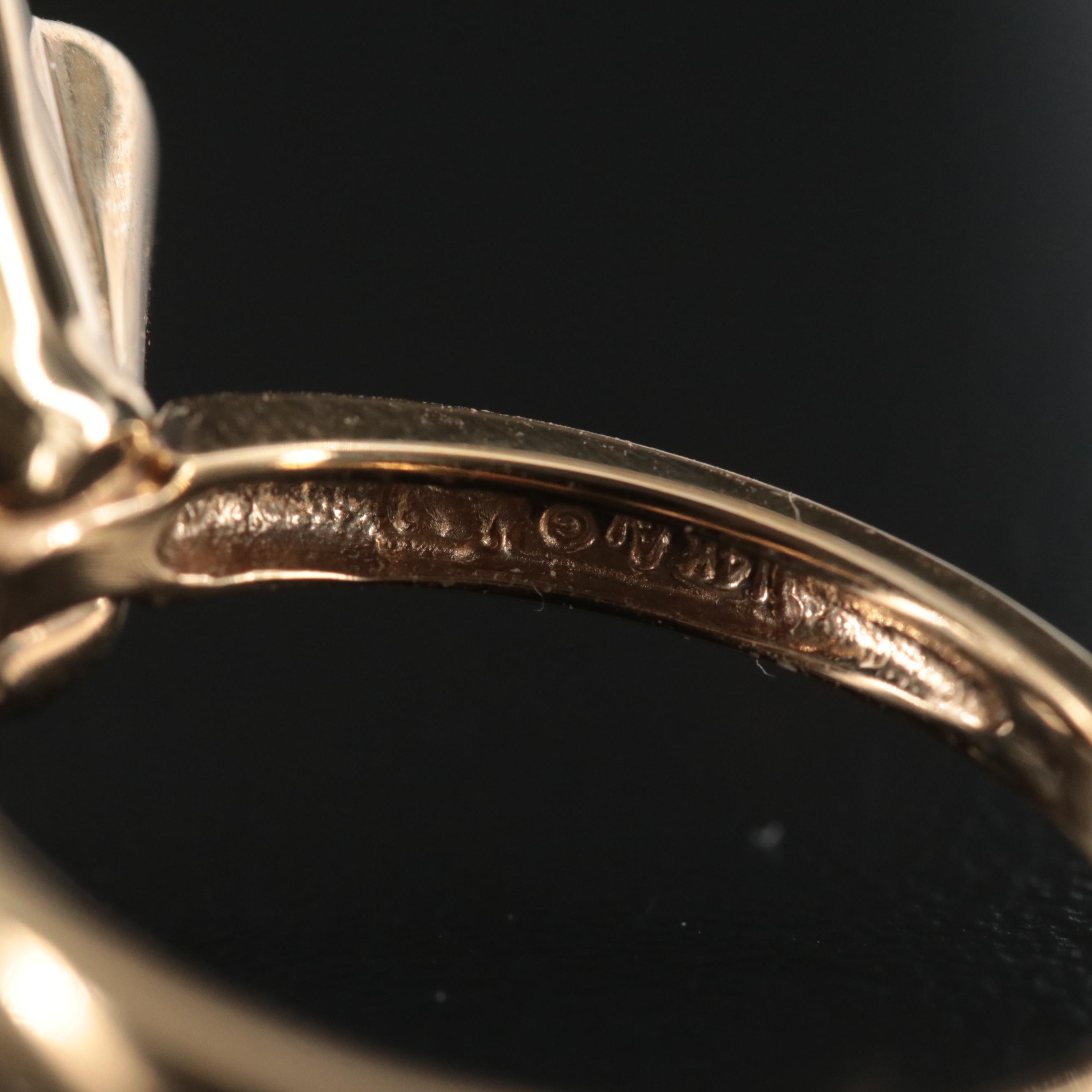 14K Pearl Flower Ring