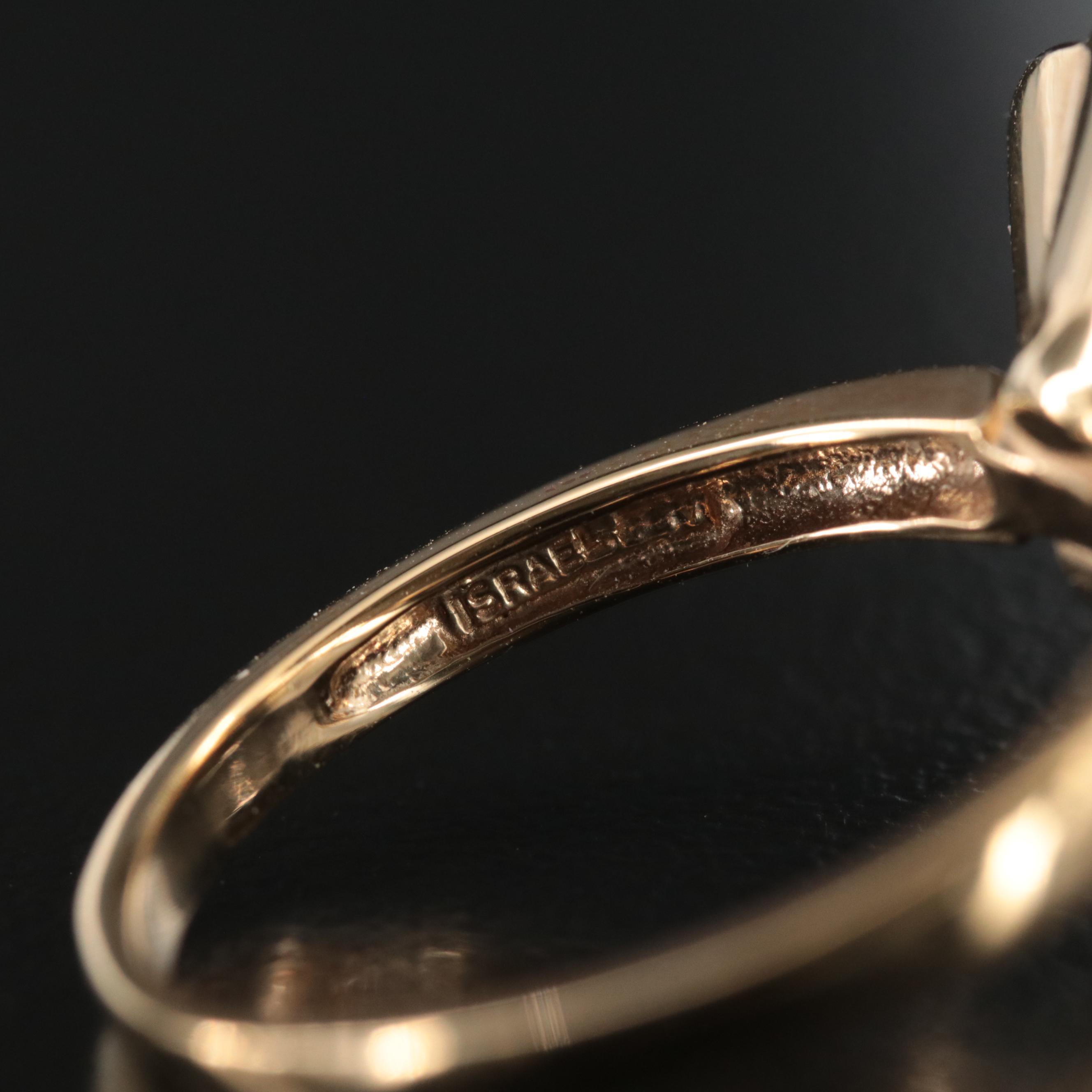 14K Pearl Flower Ring