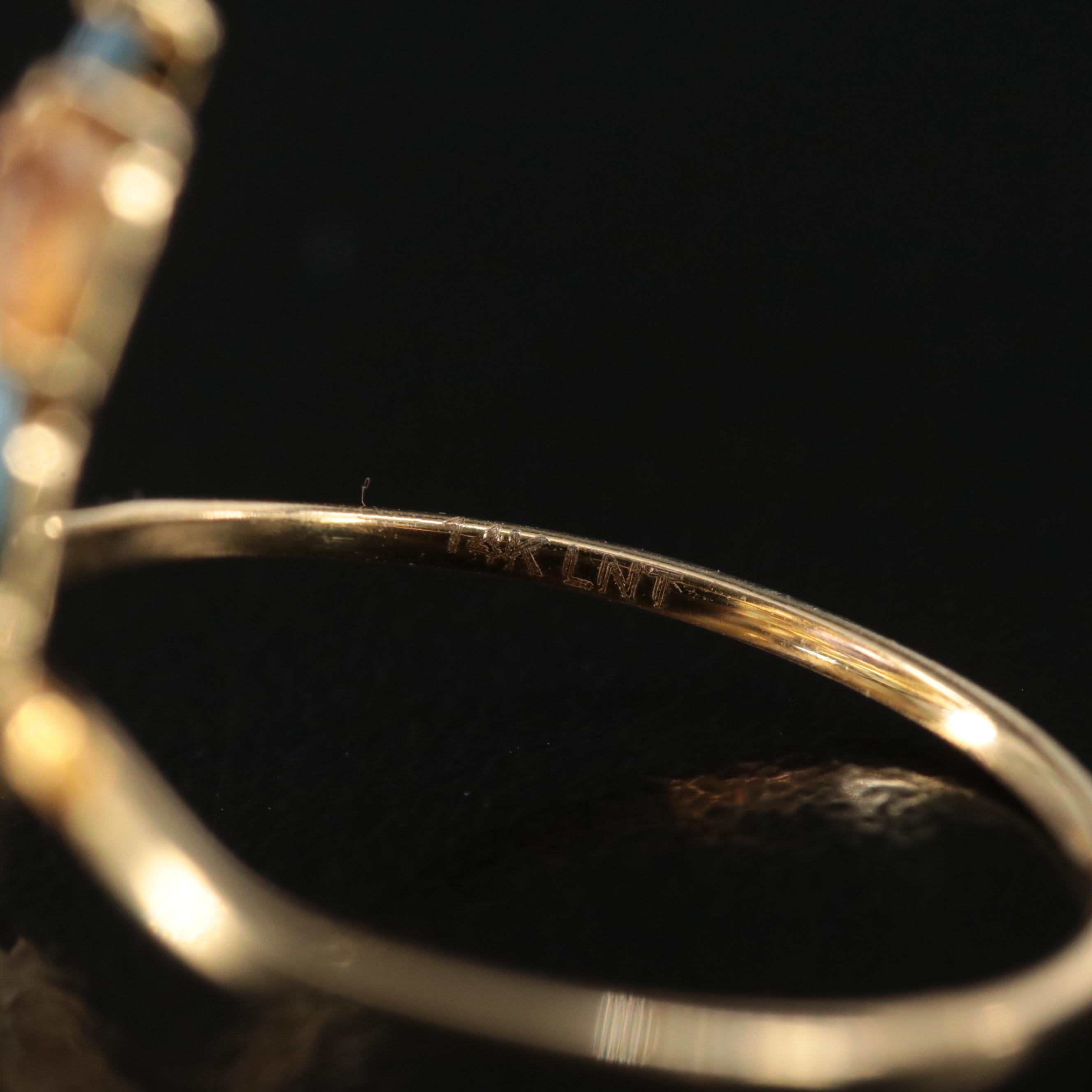 14K Amethyst, Topaz and Citrine Ring