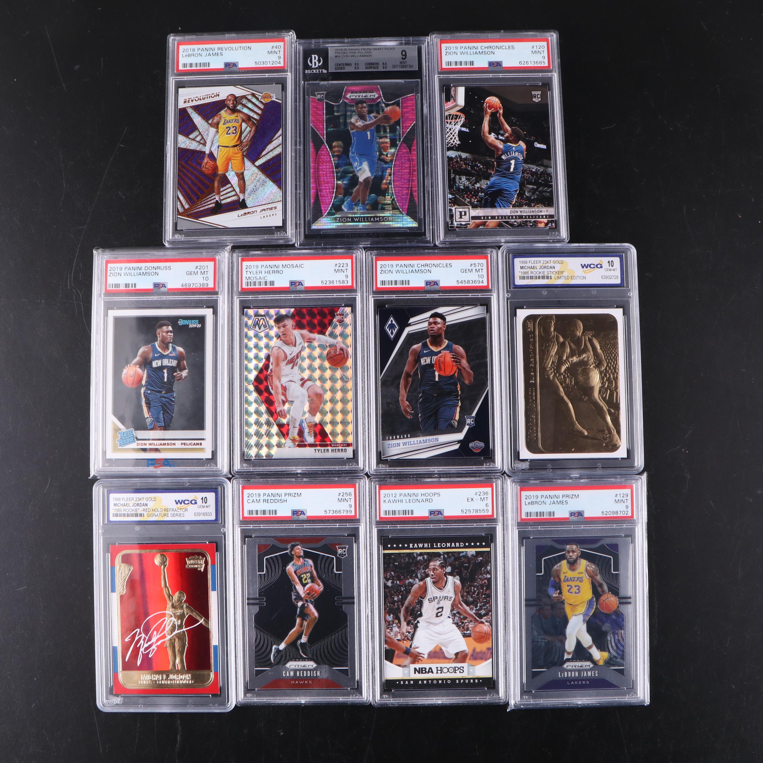 Prizm with Other Graded Basketball Cards Featuring Zion Williamson Rookies