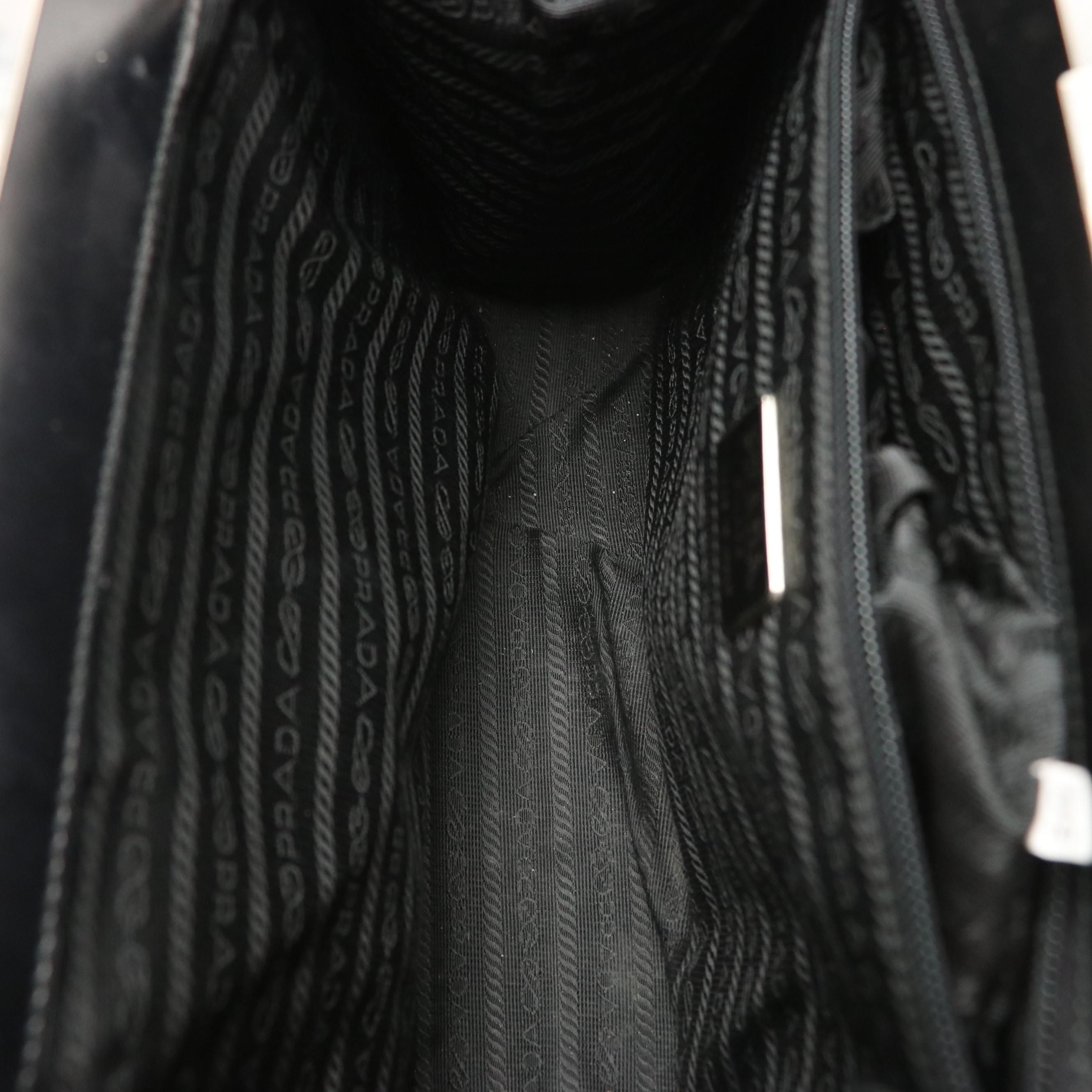 Prada Vintage Black Patent Leather Push Lock Frame Shoulder Bag