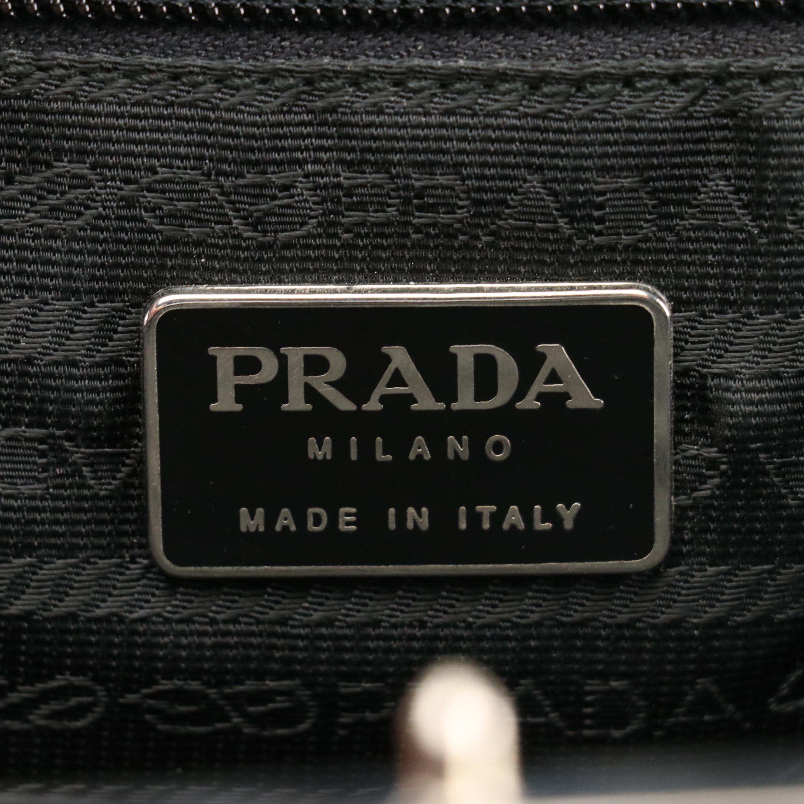 Prada Vintage Black Patent Leather Push Lock Frame Shoulder Bag