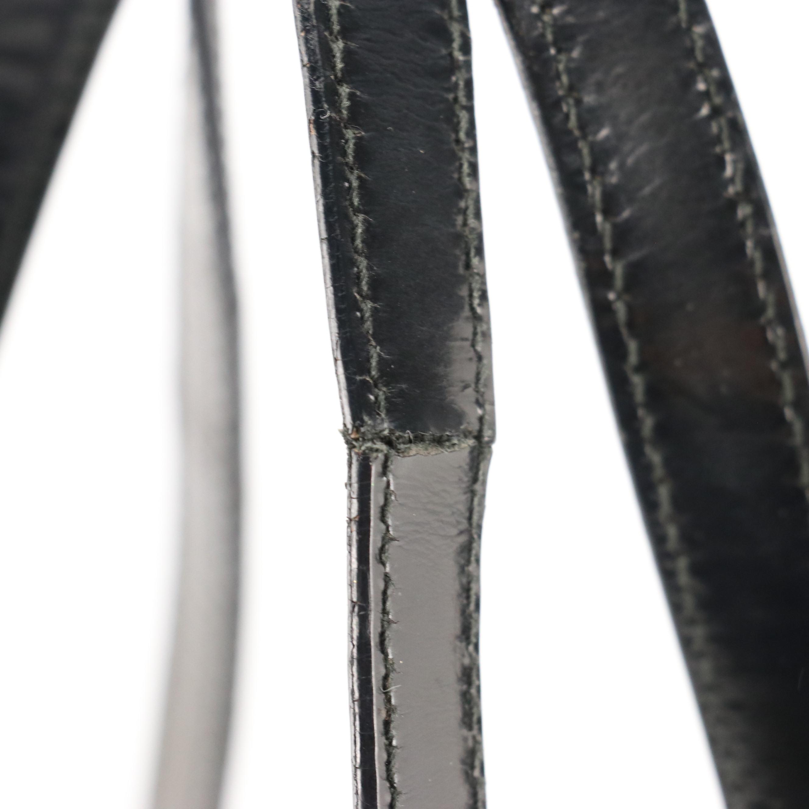 Prada Vintage Black Patent Leather Push Lock Frame Shoulder Bag