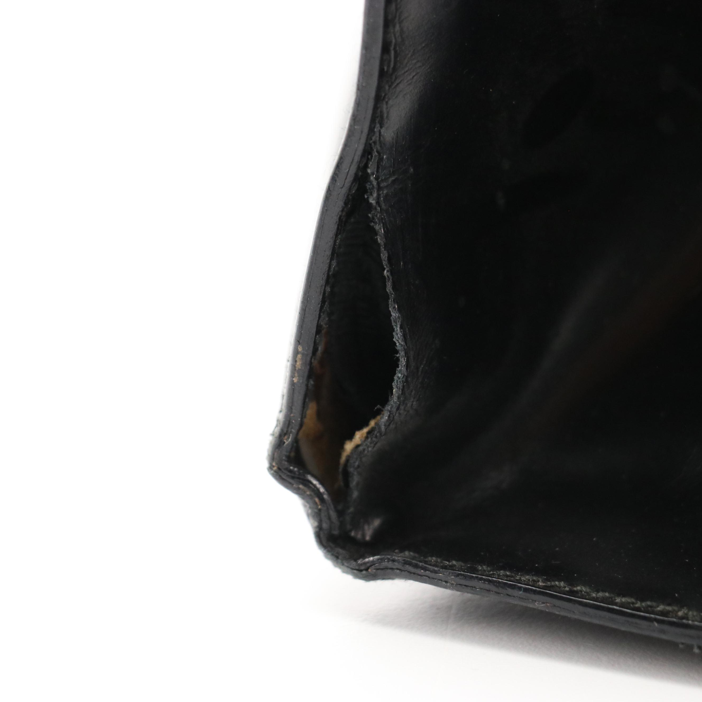 Prada Vintage Black Patent Leather Push Lock Frame Shoulder Bag