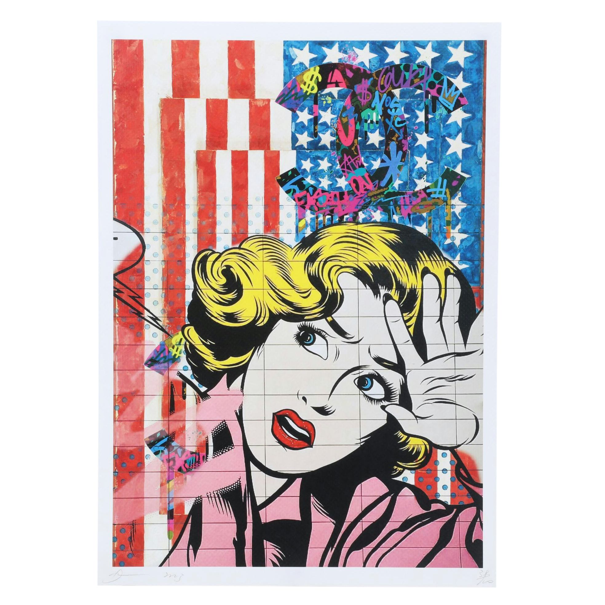 Death NYC Pop Art Graphic Print Homage To Roy Lichtenstein, 2023