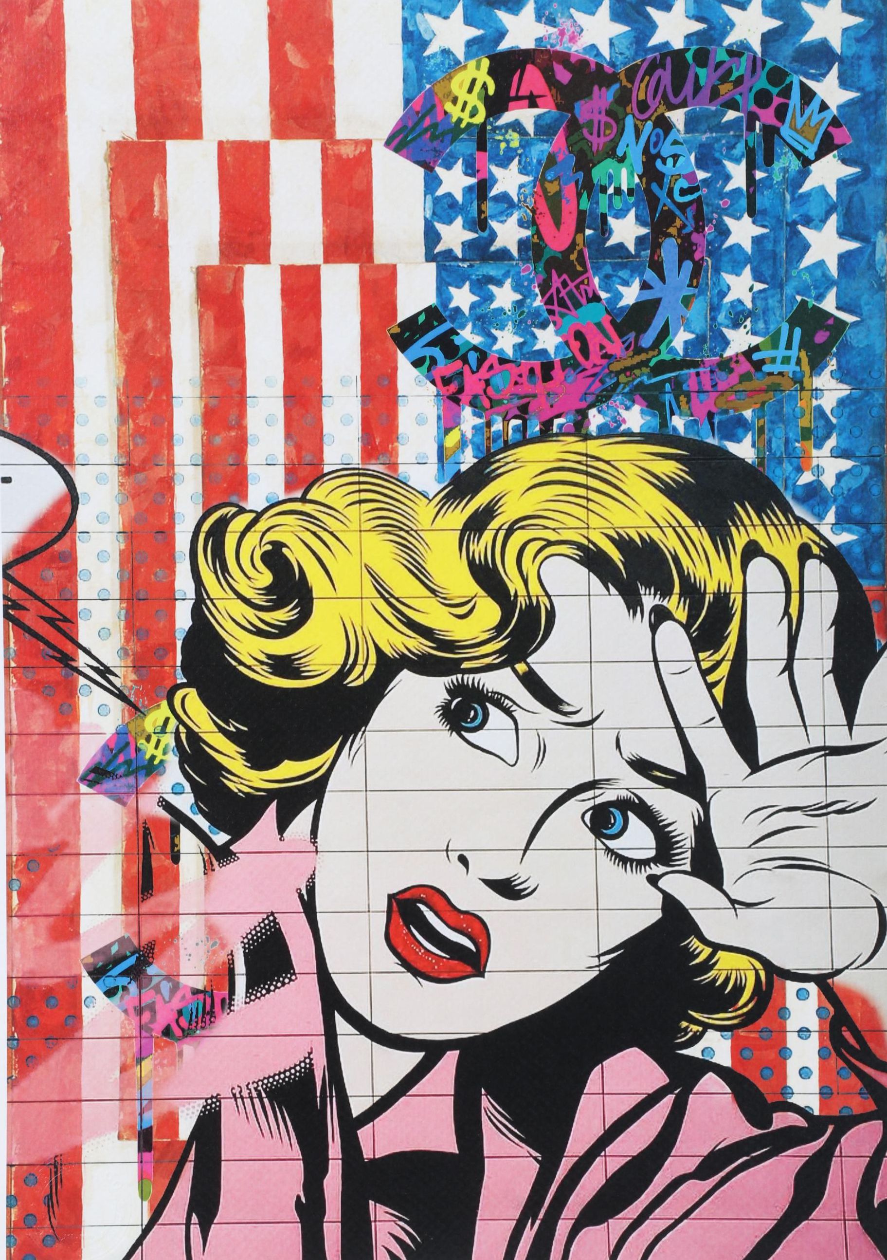 Death NYC Pop Art Graphic Print Homage To Roy Lichtenstein, 2023