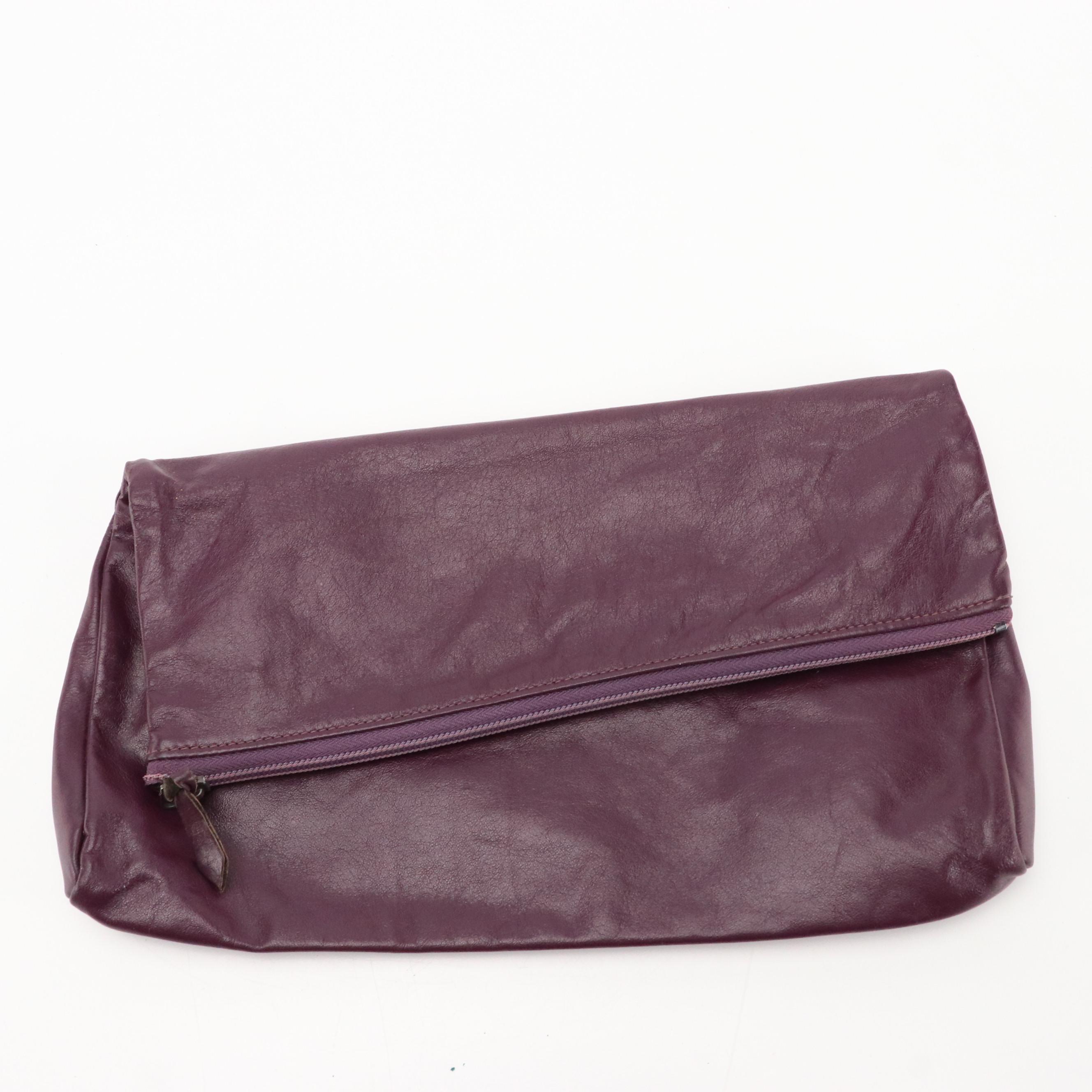 Dover Alto Estilo Flap Bag, Other Gold Leather Shoulder Bag & Purple Zip Pouch