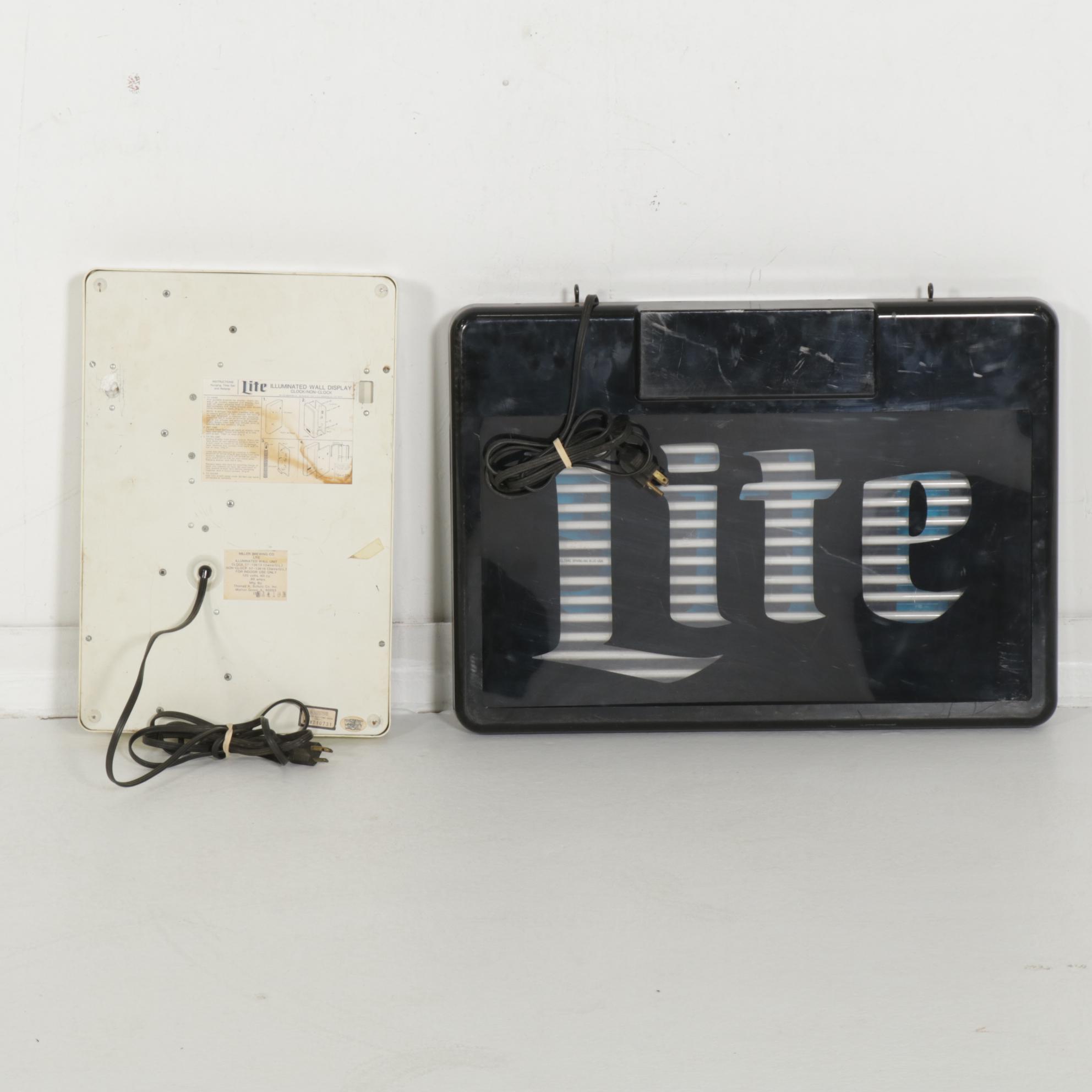 Miller Lite Illuminated Beer Signs