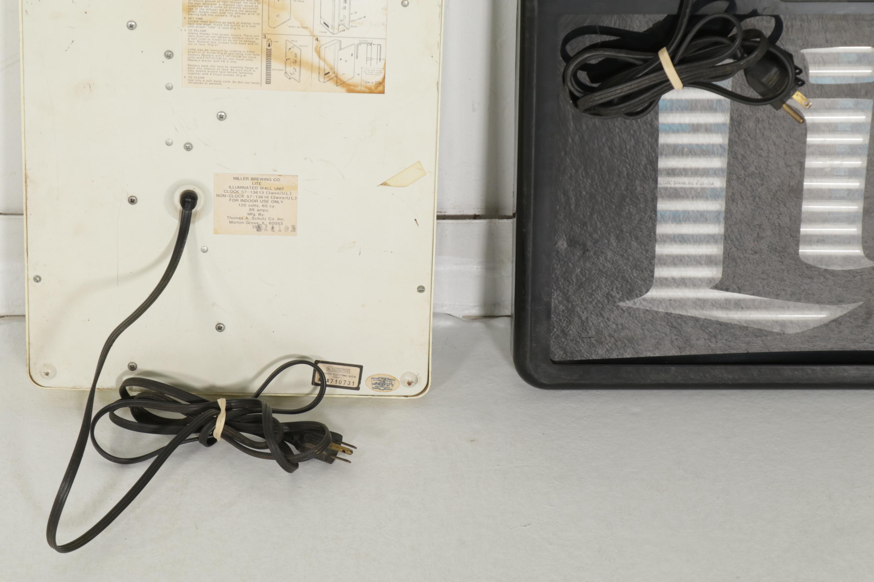 Miller Lite Illuminated Beer Signs