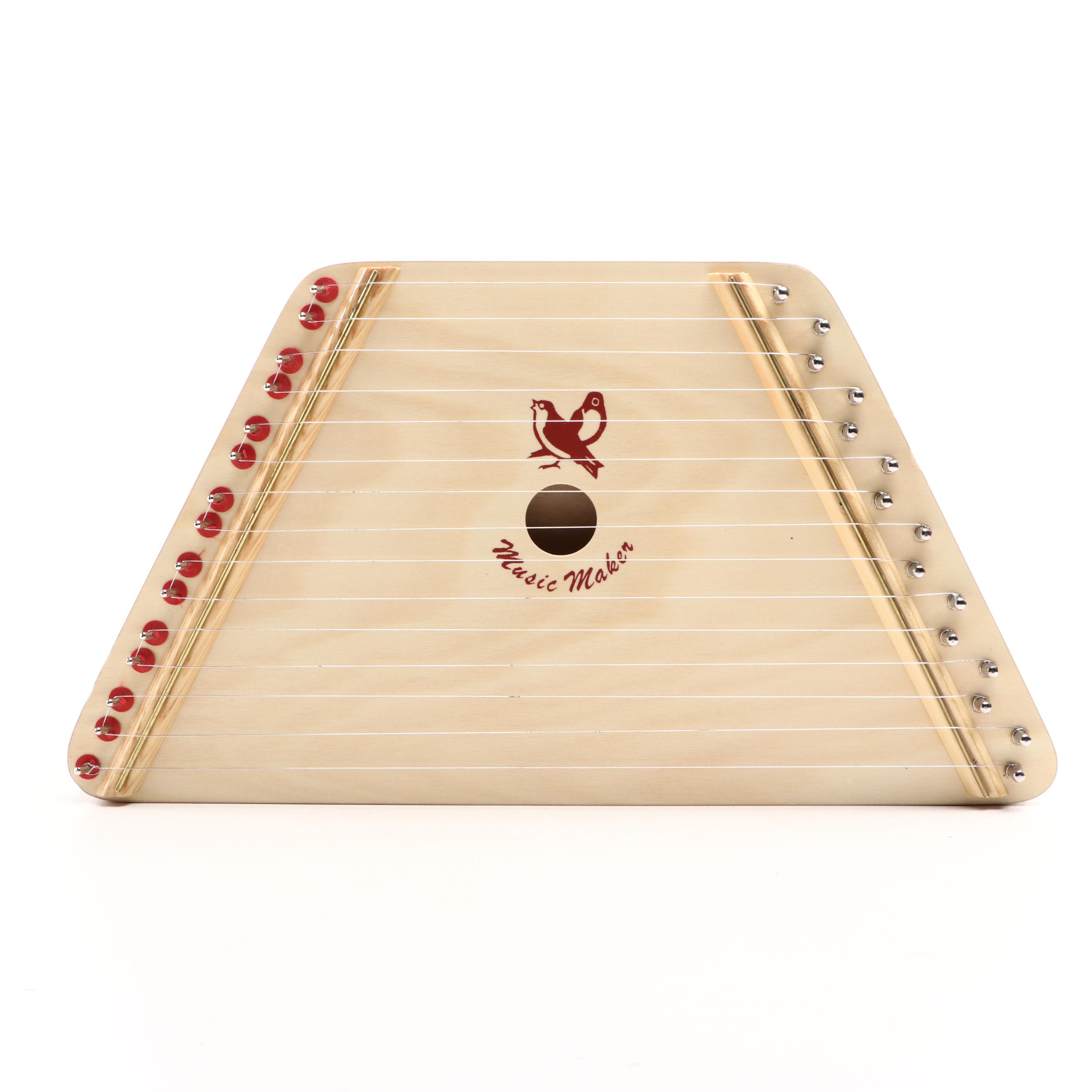 Music Maker Wooden Melody Harp with Sheet Music and Case