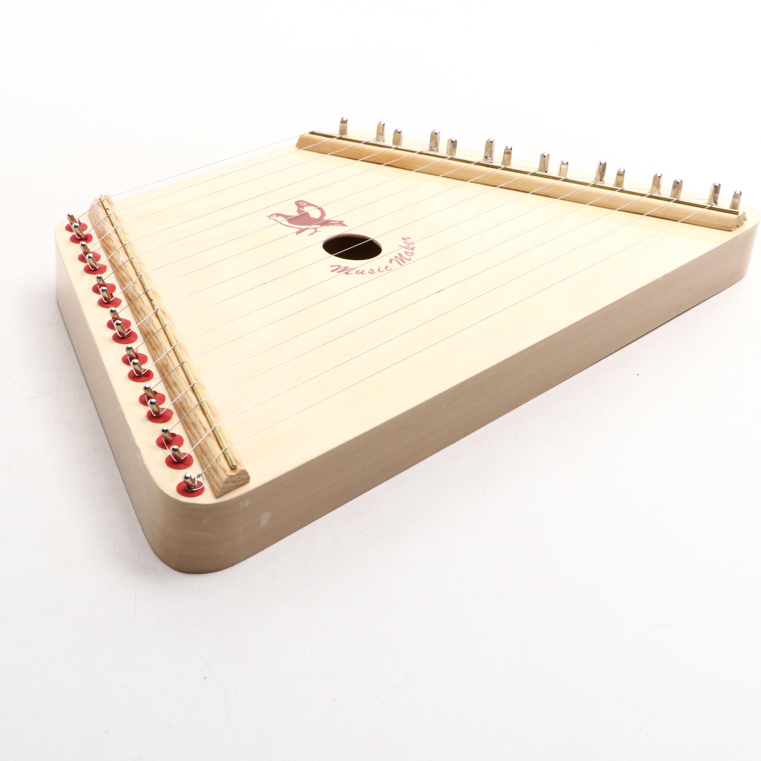 Music Maker Wooden Melody Harp with Sheet Music and Case