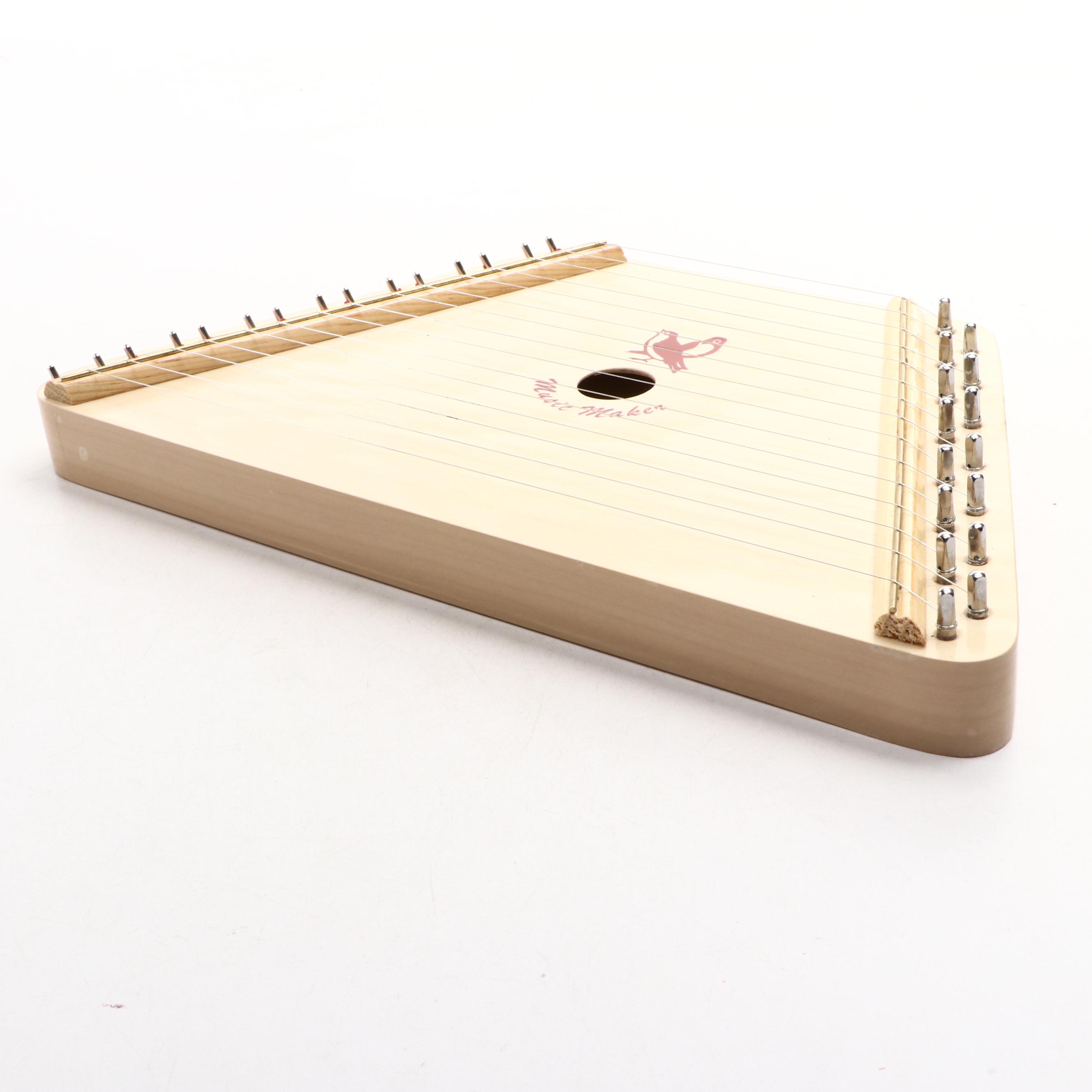 Music Maker Wooden Melody Harp with Sheet Music and Case