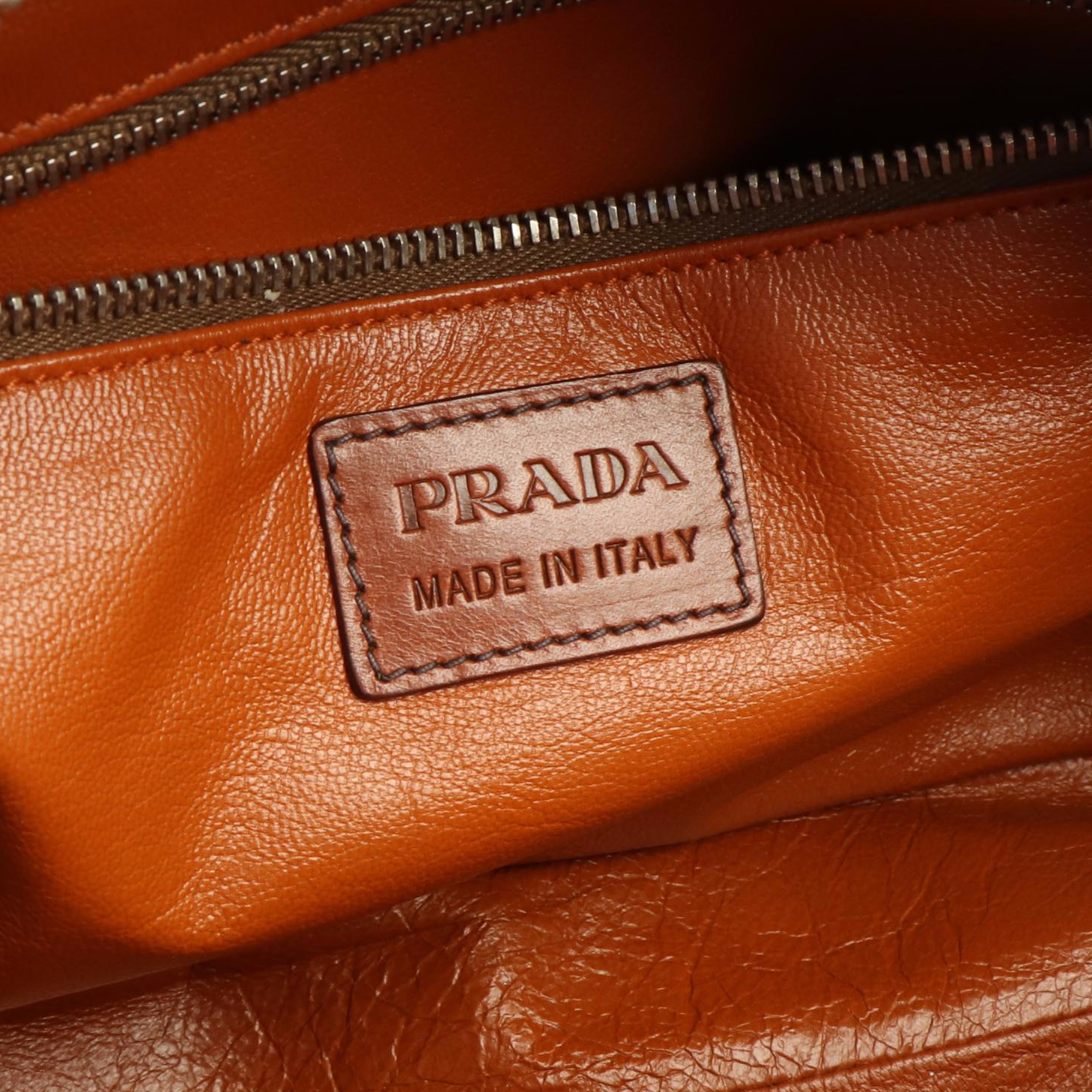 Prada Bowler Bag in Brown Vitello Sport Leather