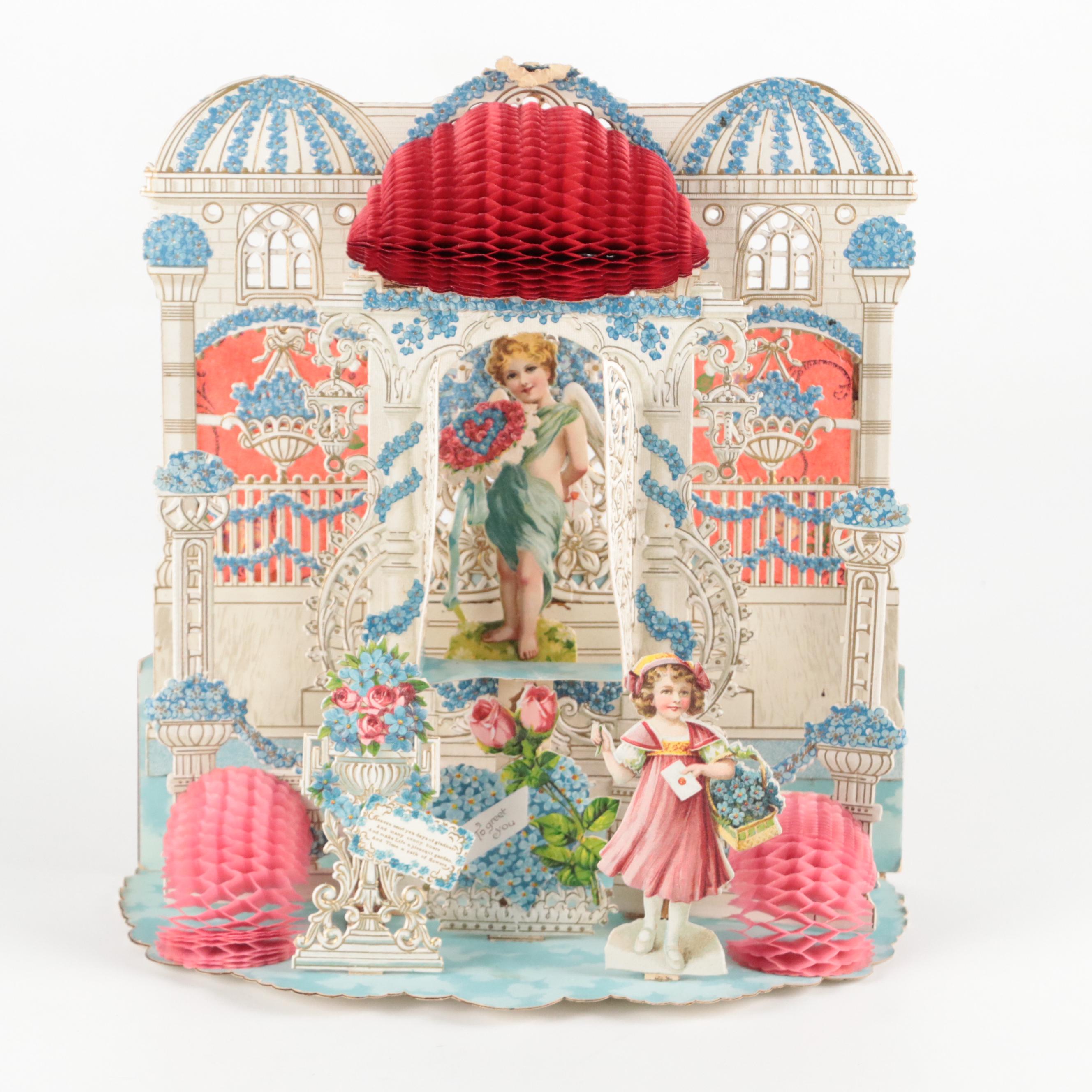 Valentine's Die-Cut Pop-Ups, Cards with Baby Photographs, Early 20th Century