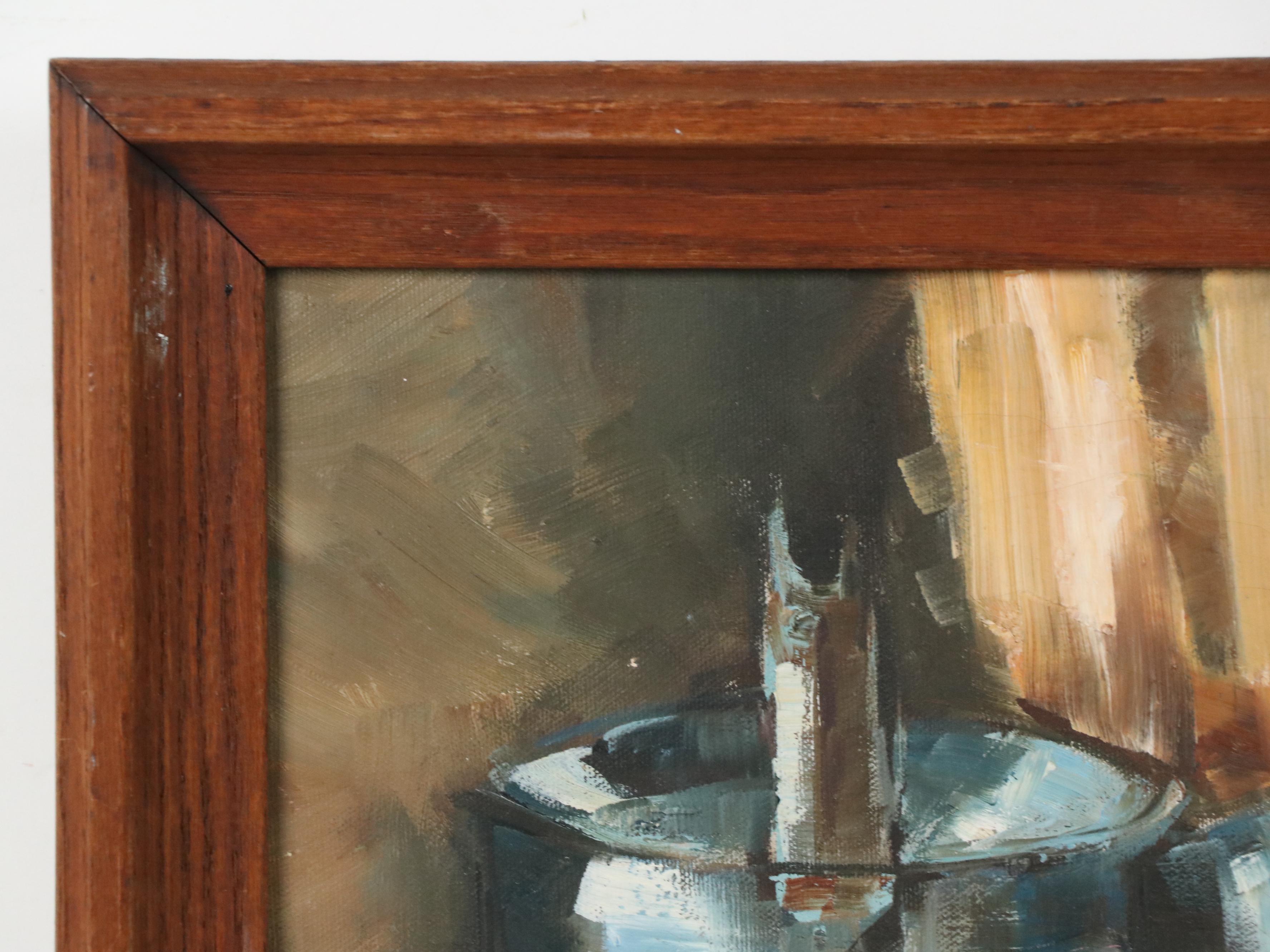 Gardening-Themed Still Life Oil Painting